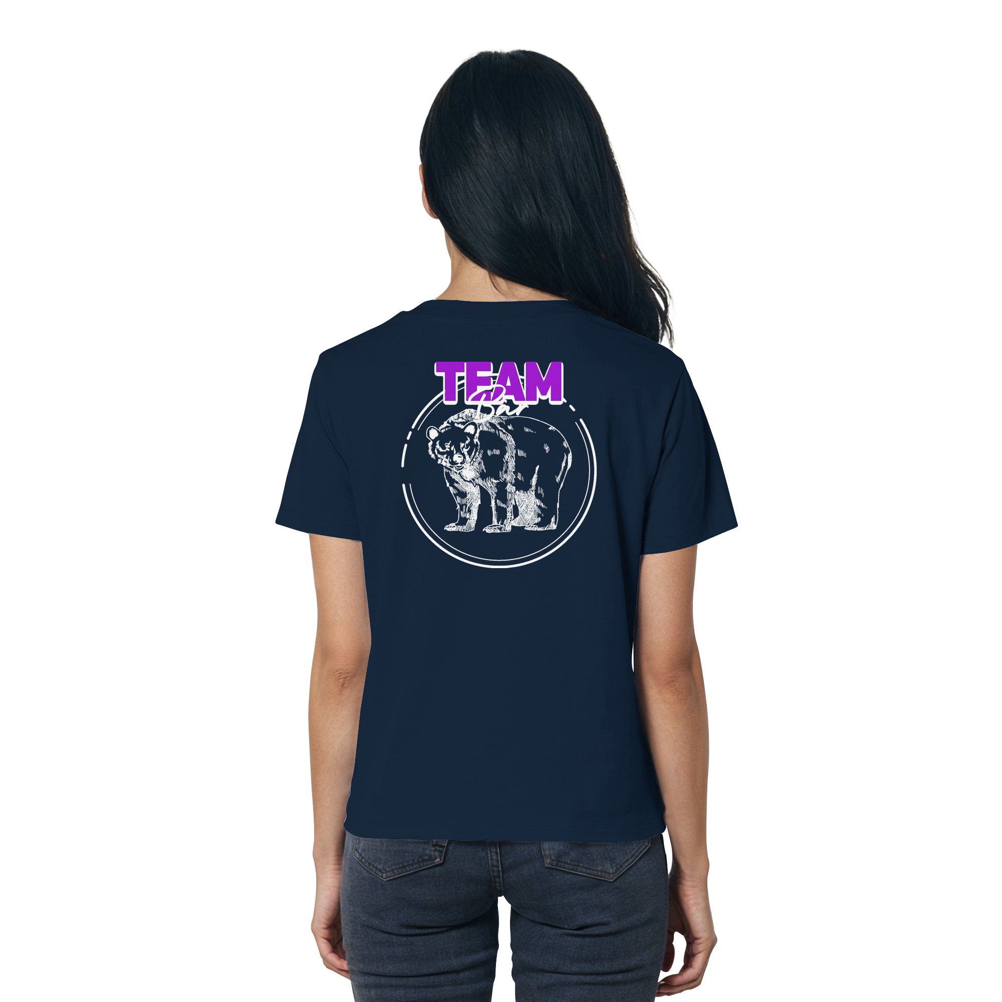 Team Bär Backprint (weiß) - Ladies Organic Shirt