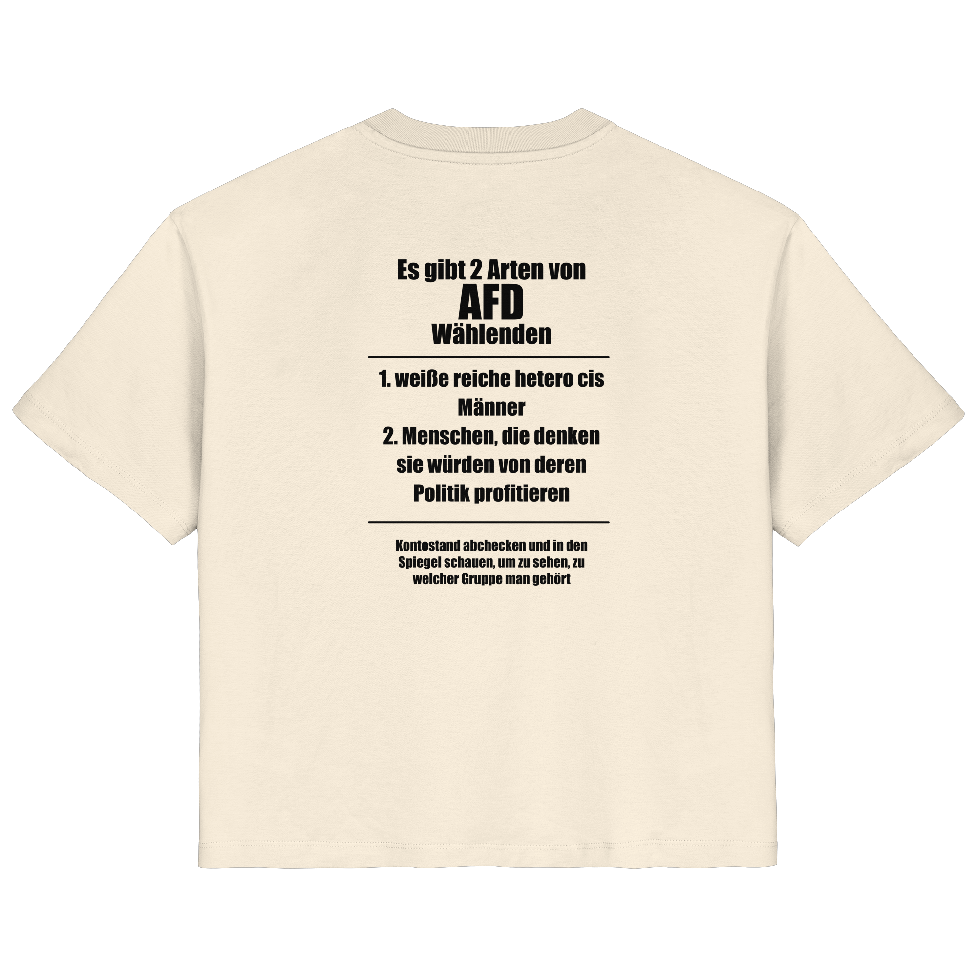 Es gibt 2 Arten von AfD Wählenden Backprint (hell) - Ladies Organic Shirt