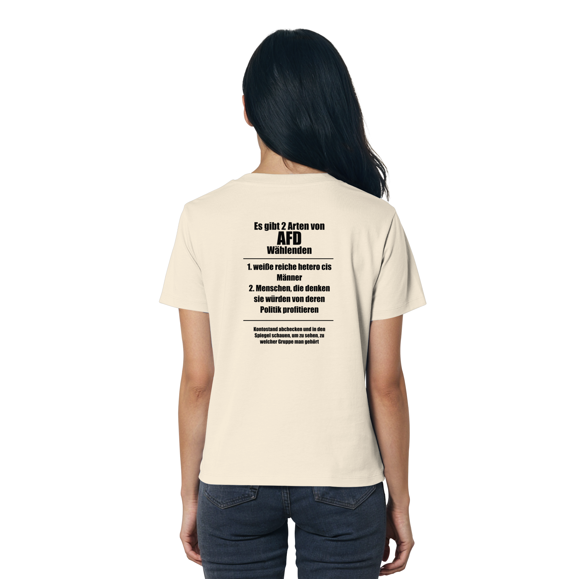 Es gibt 2 Arten von AfD Wählenden Backprint (hell) - Ladies Organic Shirt