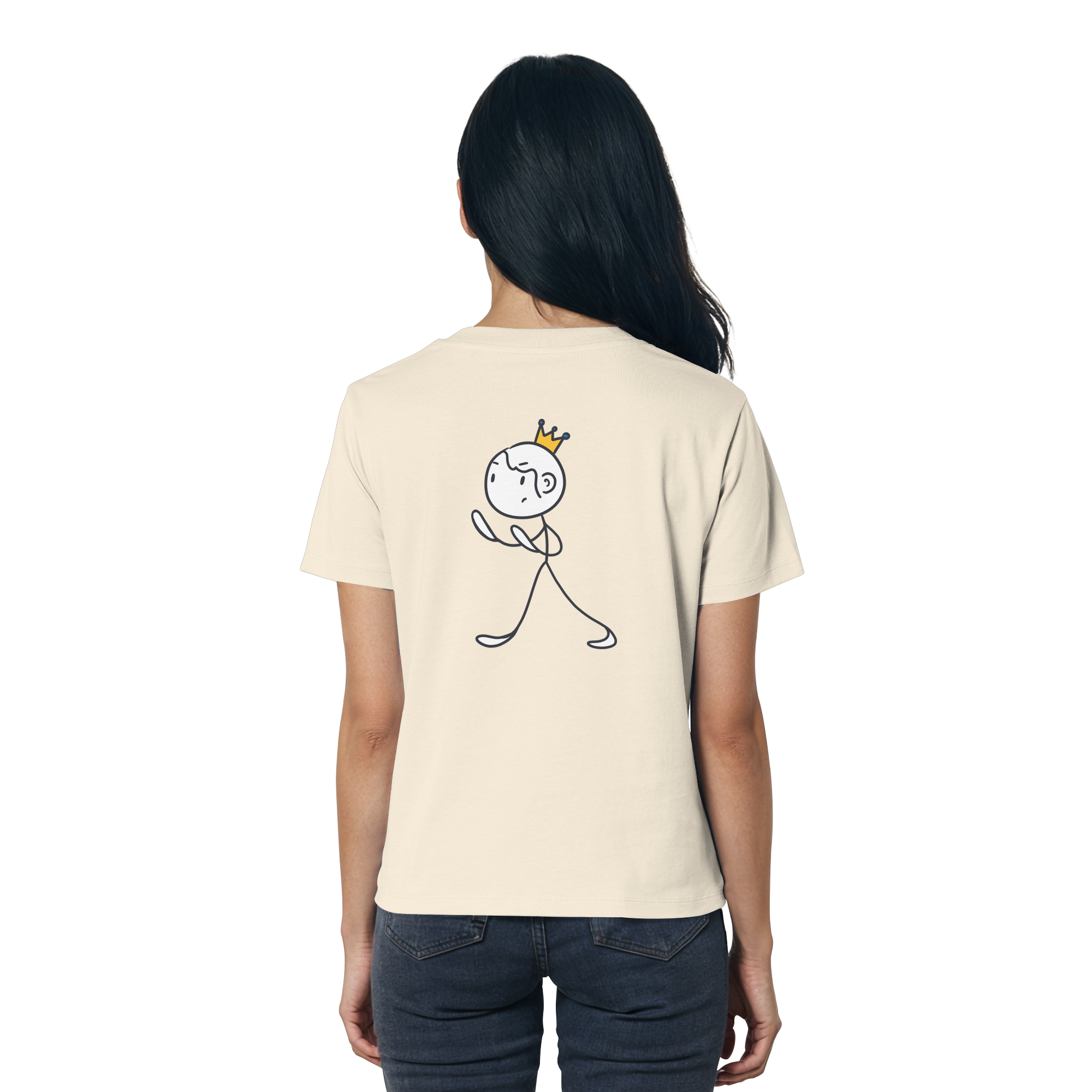 Survivor Queens Logo "Schriftzug Edition" mit Seelenmännchen "Selbstverteidigung Edition" Backprint (hell) - Ladies Organic Shirt
