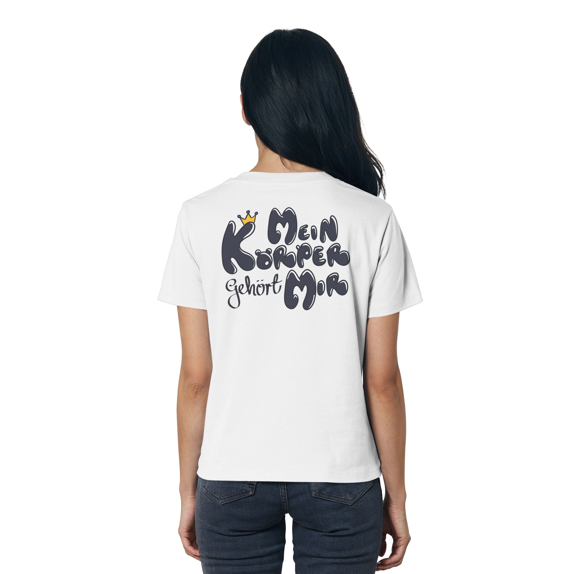 Mein Körper gehört mir "Schwarze Edition" Backprint - Ladies Organic Shirt