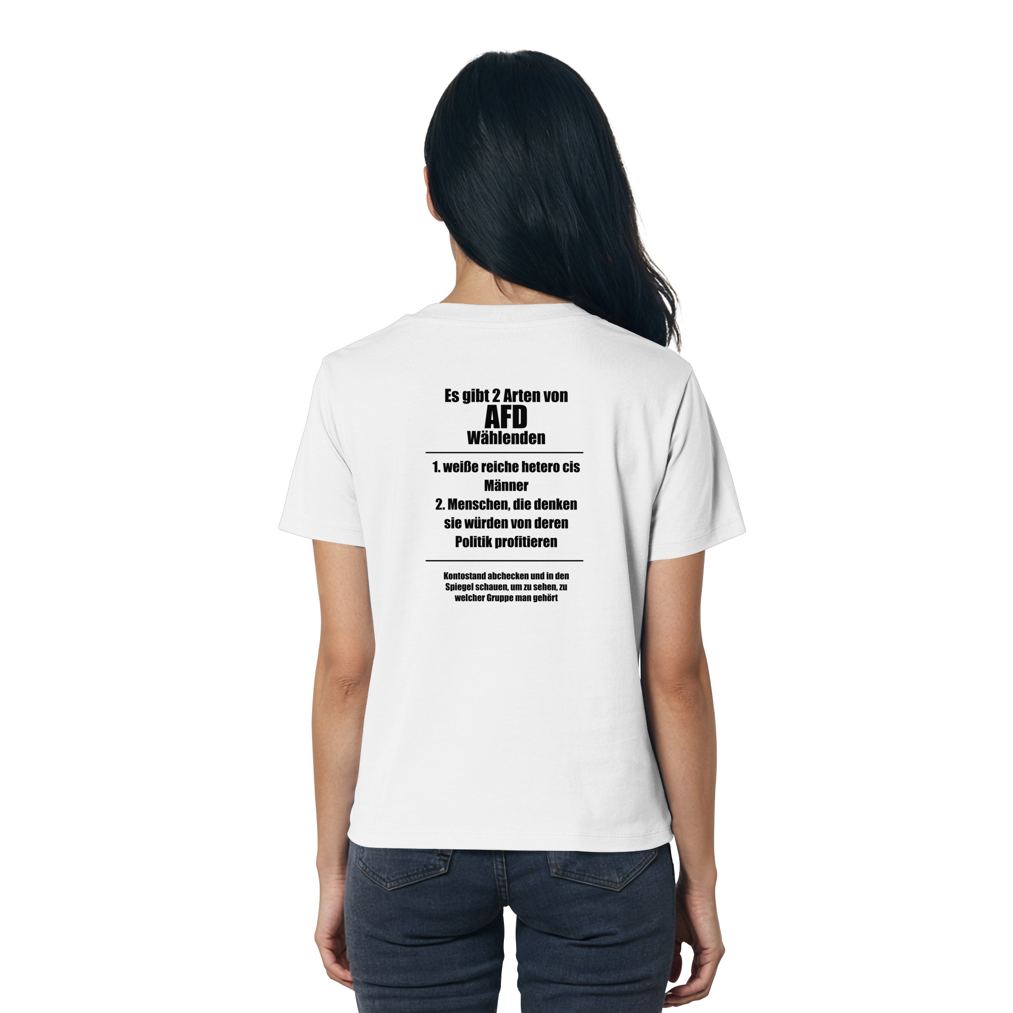 Es gibt 2 Arten von AfD Wählenden Backprint (hell) - Ladies Organic Shirt