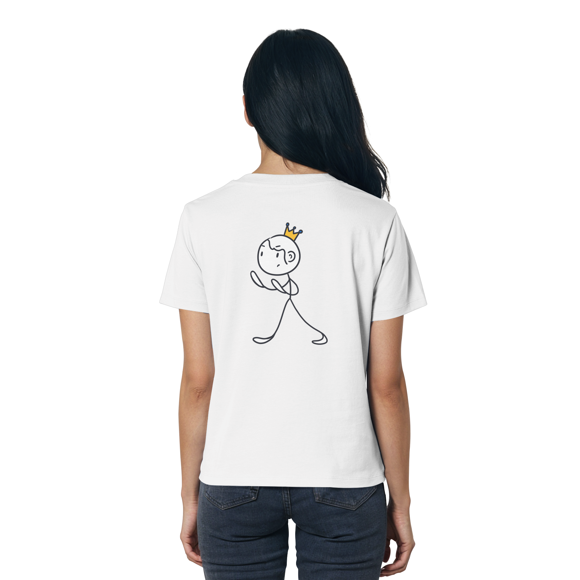 Survivor Queens Logo "Schriftzug Edition" mit Seelenmännchen "Selbstverteidigung Edition" Backprint (hell) - Ladies Organic Shirt