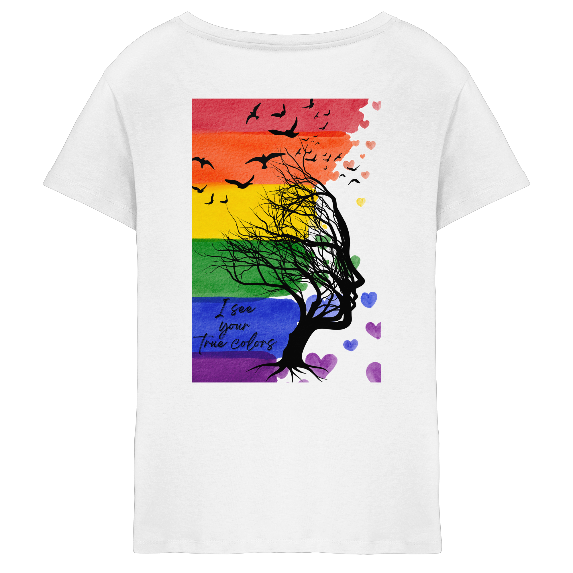I see your True colors Backprint - Ladies V-Neck Shirt