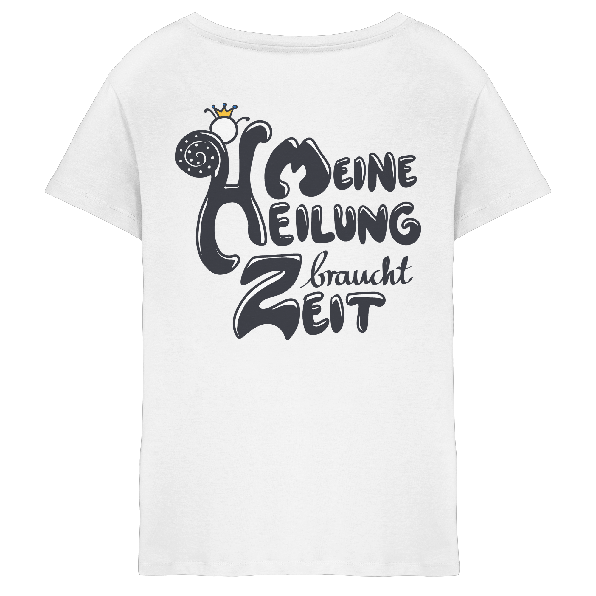 Meine Heilung braucht Zeit "Schwarze Edition" Backprint - Ladies V-Neck Shirt