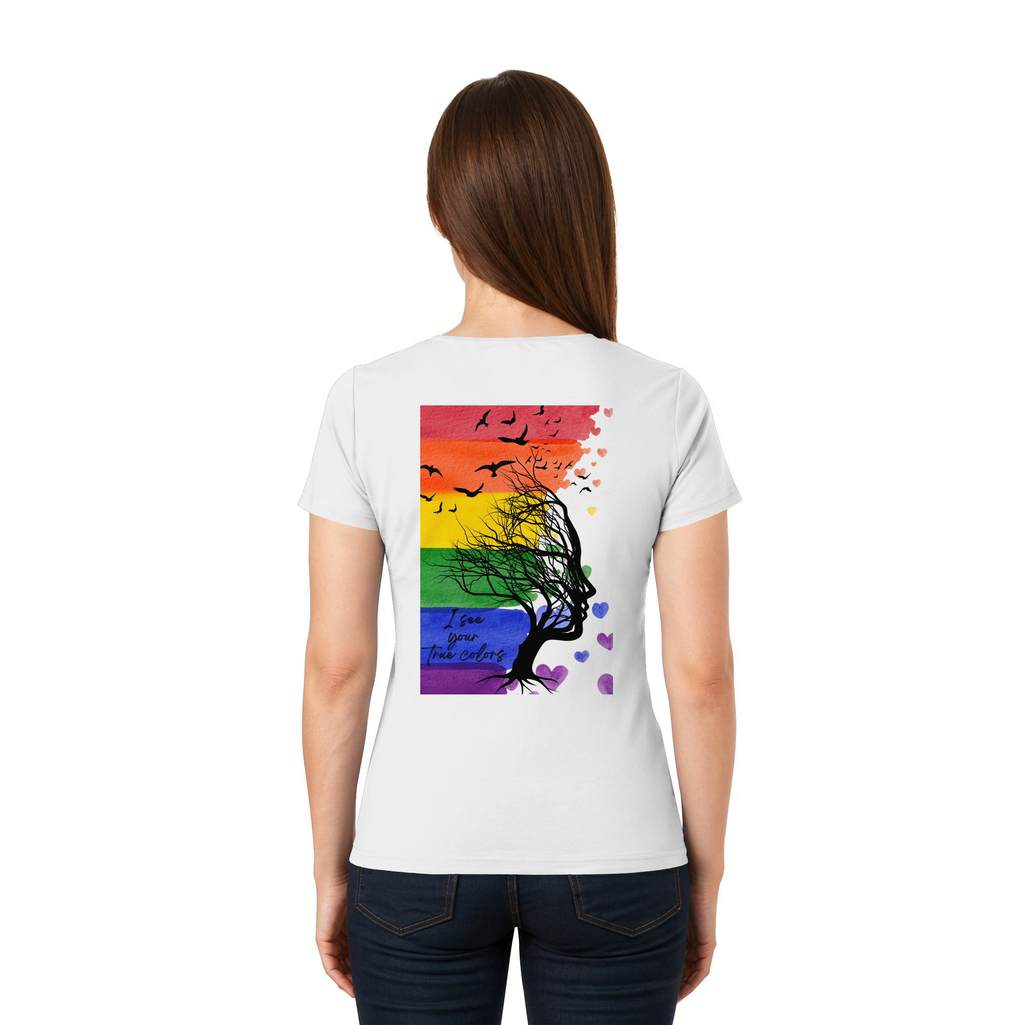 I see your True colors Backprint - Ladies V-Neck Shirt