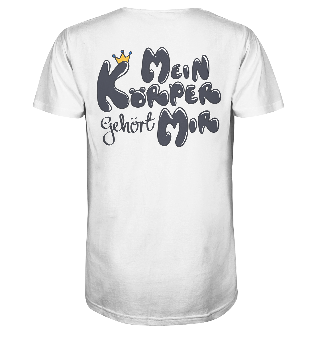 Mein Körper gehört mir "Schwarze Edition" Backprint - Mens Organic V-Neck Shirt