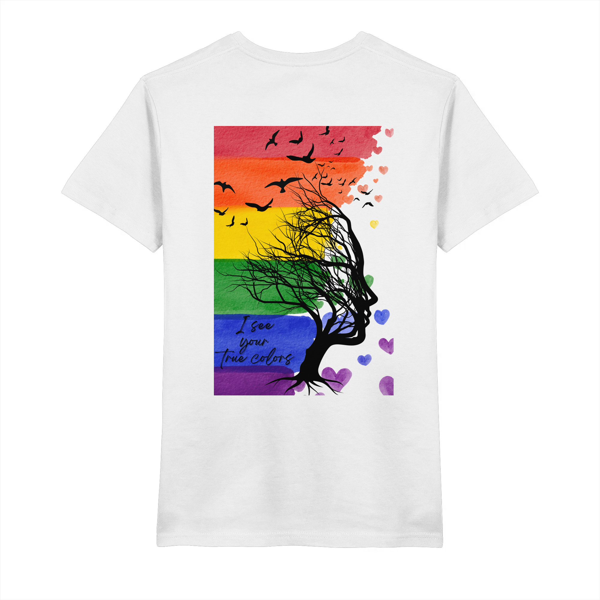 I see your True colors Backprint - Mens Organic V-Neck Shirt