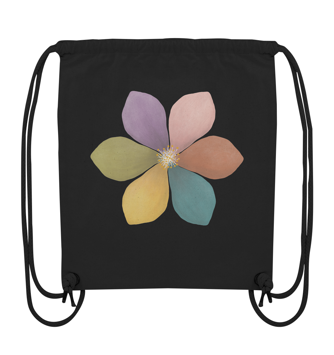 Einatmen Ausatmen "Achtsamkeitsblüte Edition" Backprint - Organic Gym-Bag