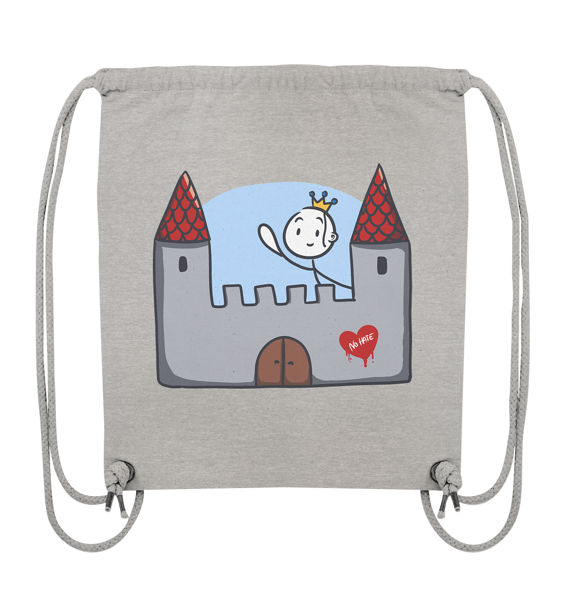 Hier und jetzt bin ich in Sicherheit "Schwarze Edition" Backprint - Organic Gym-Bag