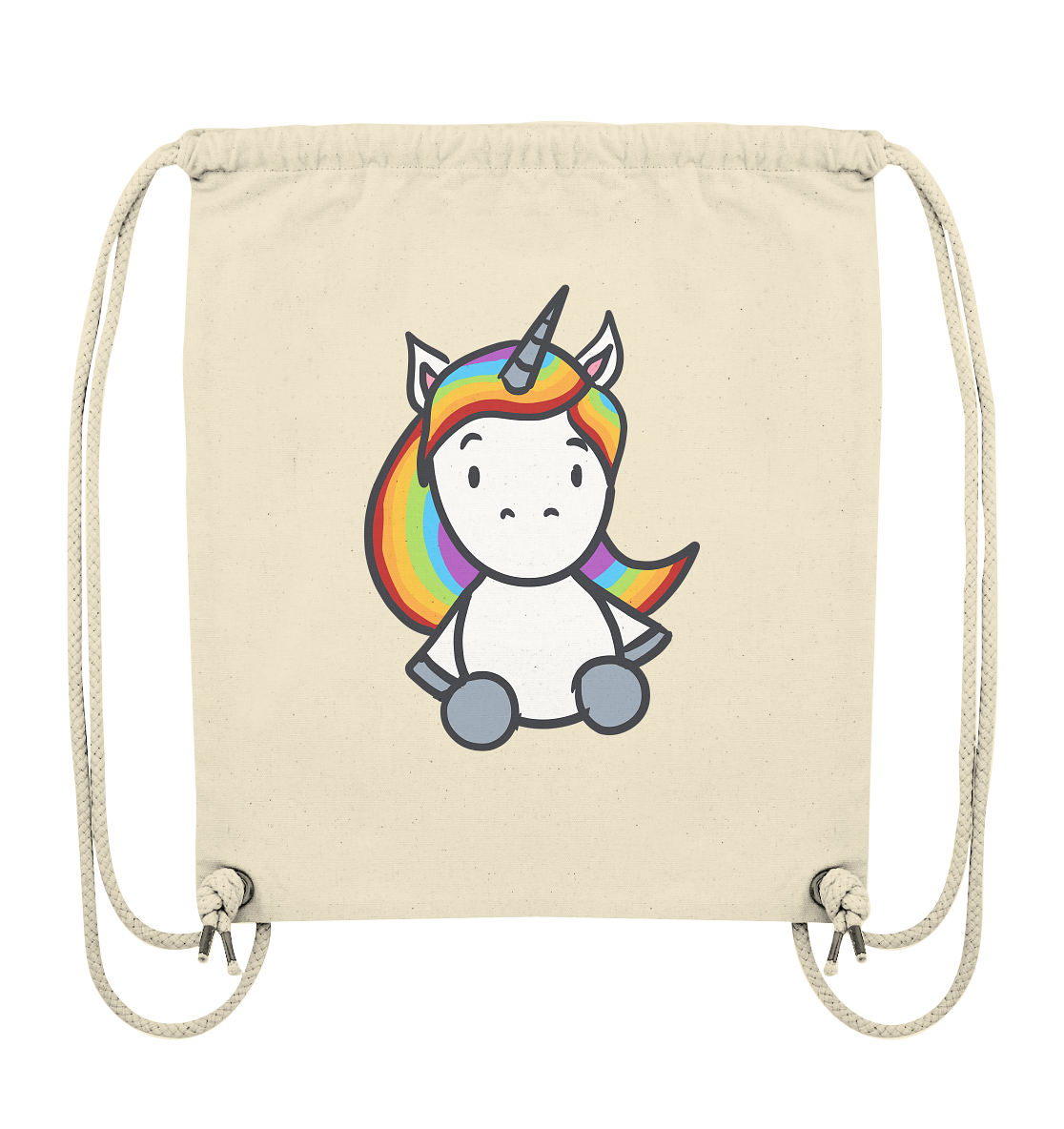 Schwarz Weiß wird Regenbogen Farben Backprint (hell) - Organic Gym-Bag