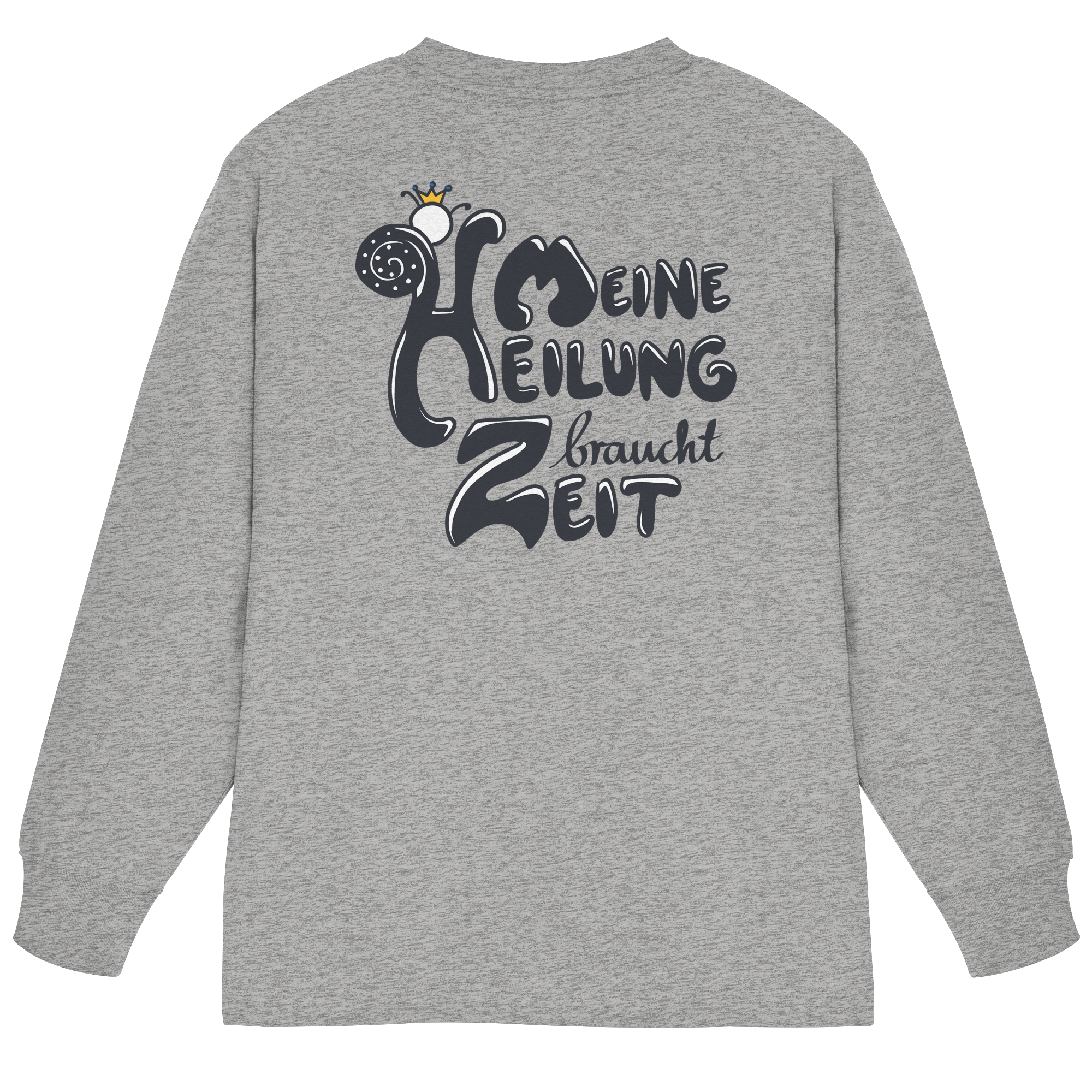 Meine Heilung braucht Zeit "Schwarze Edition" Backprint - Organic Heavy Oversized Longsleeve T-Shirt