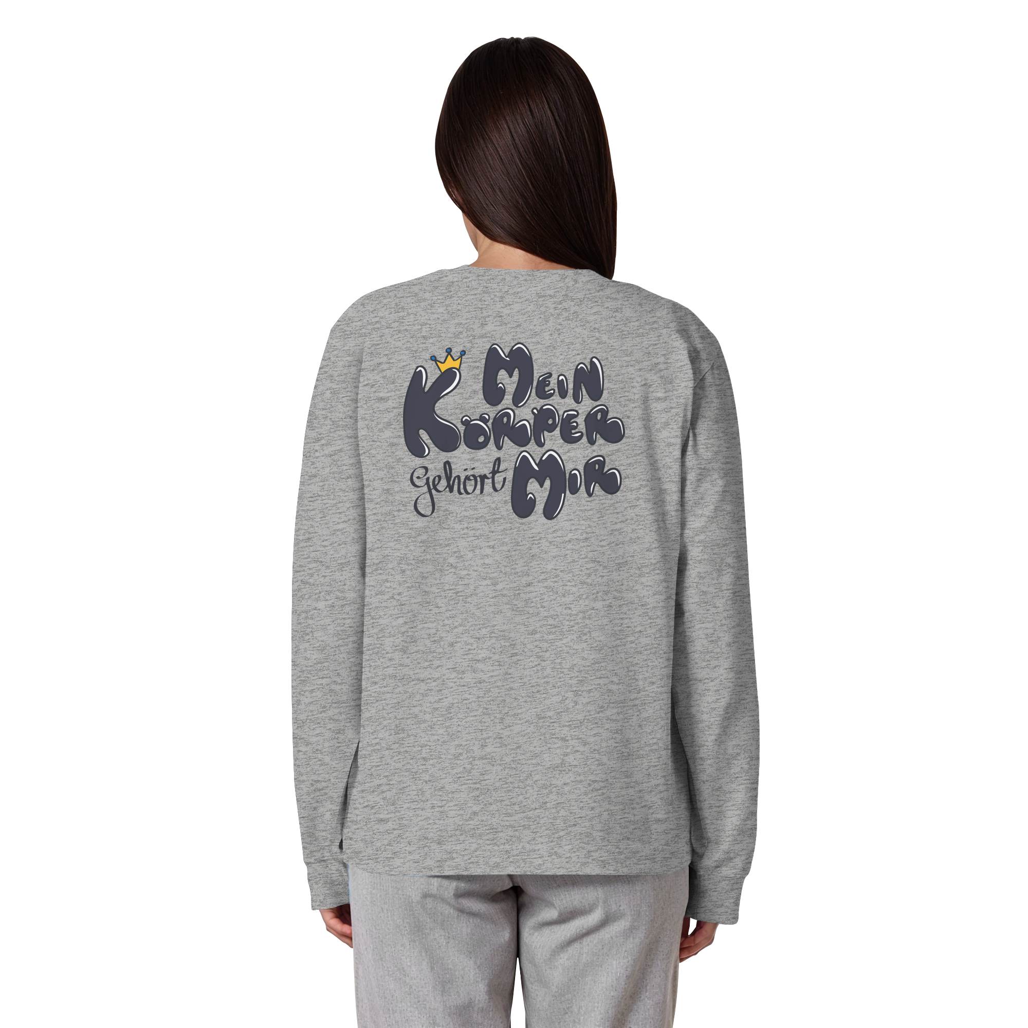 Mein Körper gehört mir "Schwarze Edition" Backprint - Organic Heavy Oversized Longsleeve T-Shirt