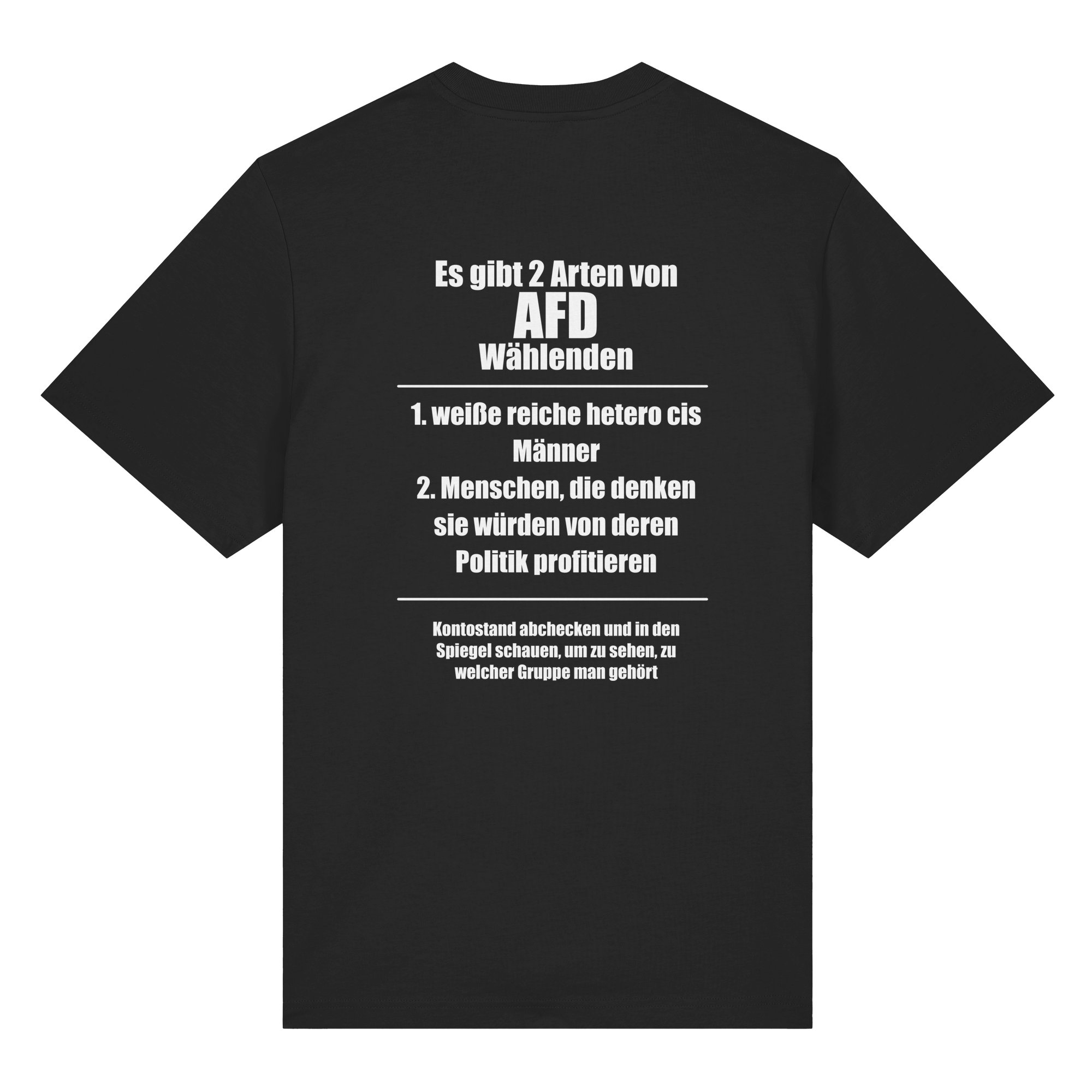 Es gibt 2 Arten von AfD Wählenden Backprint (dunkel) - Organic Heavy Shirt