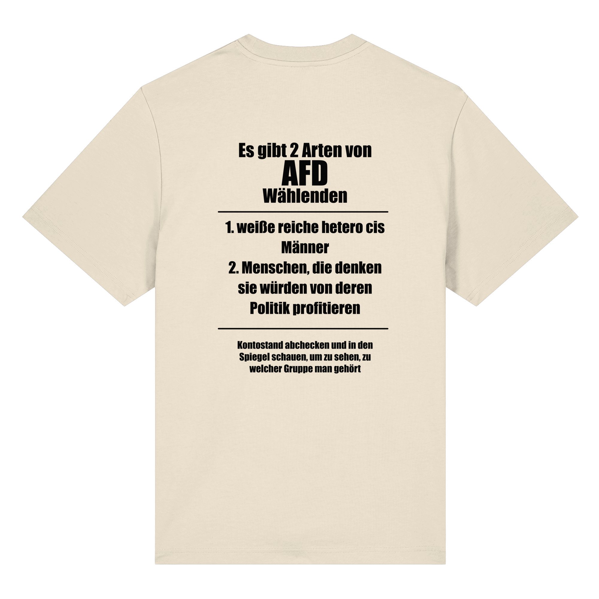Es gibt 2 Arten von AfD Wählenden Backprint (hell) - Organic Heavy Shirt