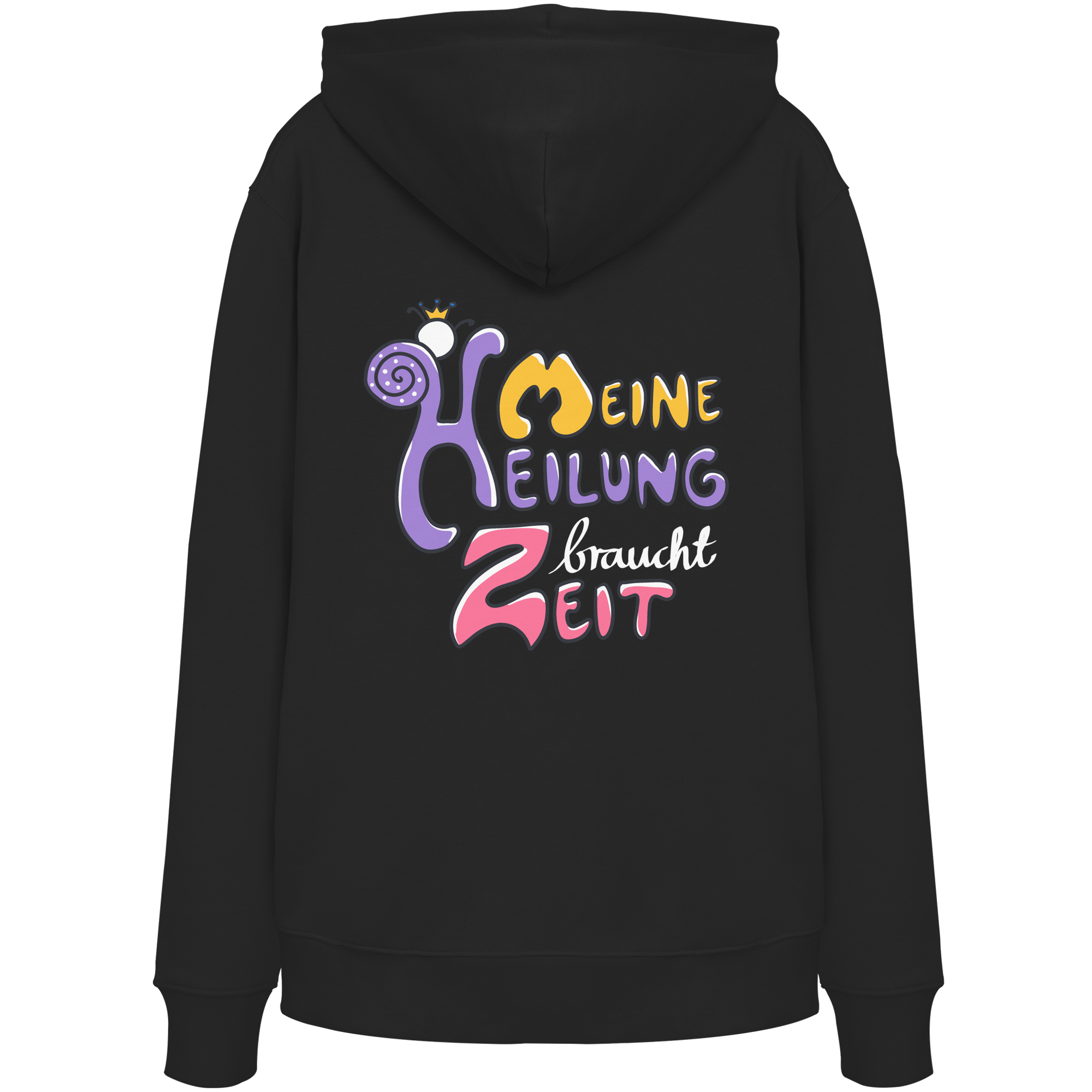 Meine Heilung braucht Zeit "Bunte Edition" Backprint - Organic Hoodie