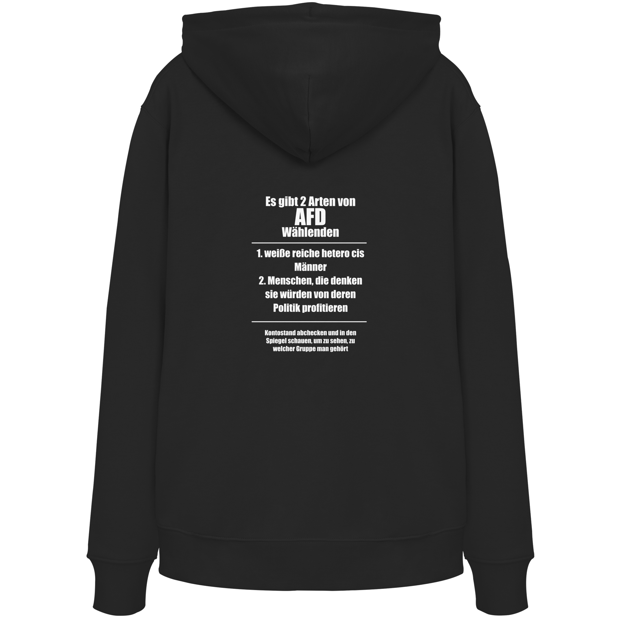 Es gibt 2 Arten von AfD Wählenden Backprint (dunkel) - Organic Hoodie