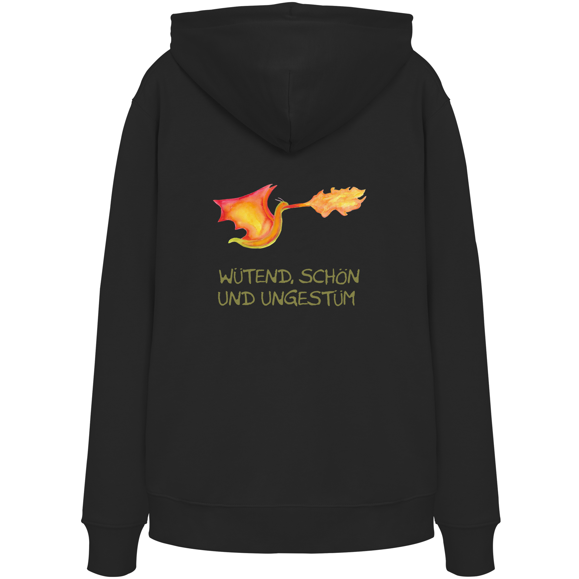 Wütend, schön und ungestüm "Jona Flammen Edition" Backprint - Organic Hoodie