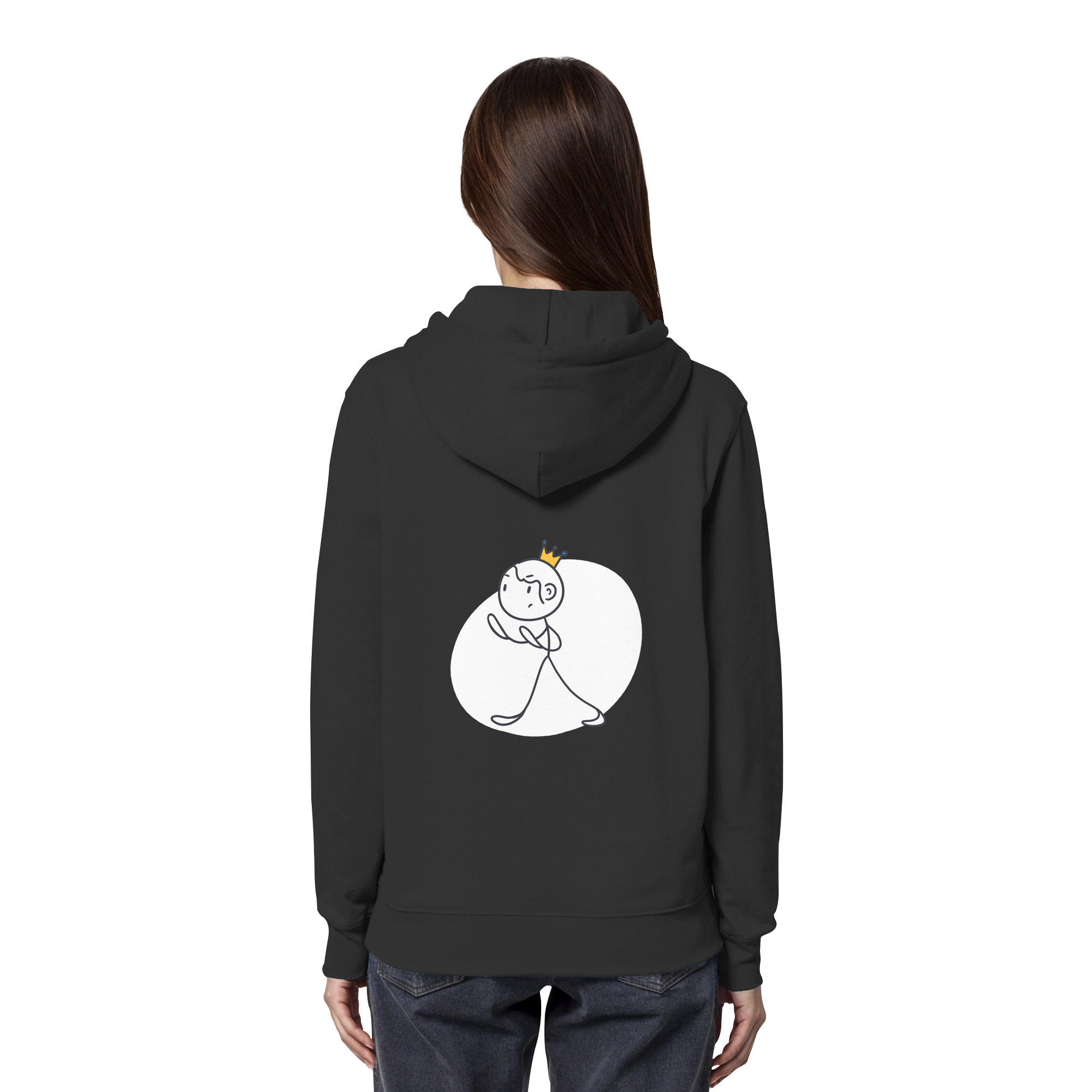Survivor Queens Logo "Schriftzug Edition" mit Seelenmännchen "Selbstverteidigung Edition" Backprint (dunkel) - Organic Hoodie