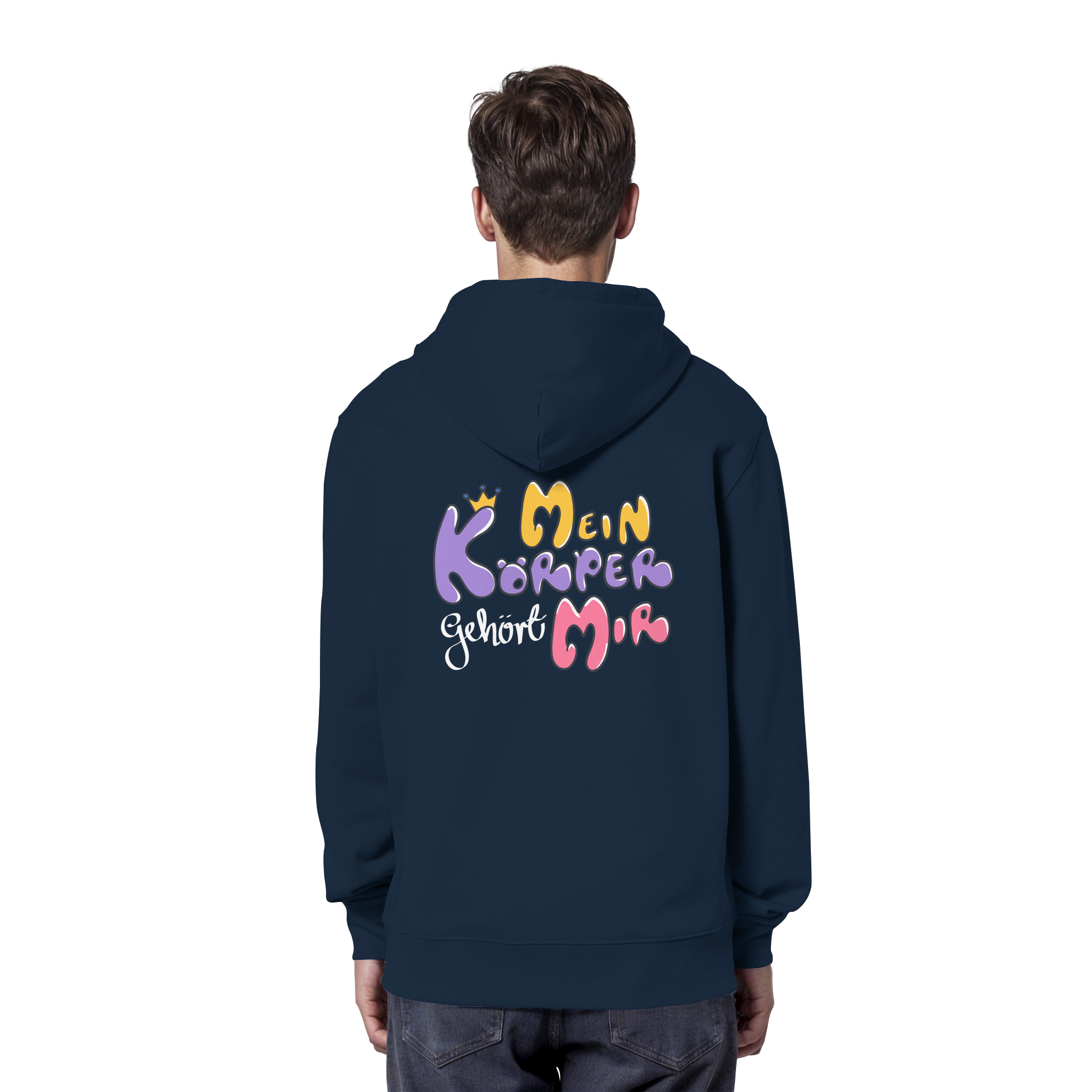 Survivor Queens Logo mit "Mein Körper gehört mir" Backprint (dunkel) - Organic Hoodie