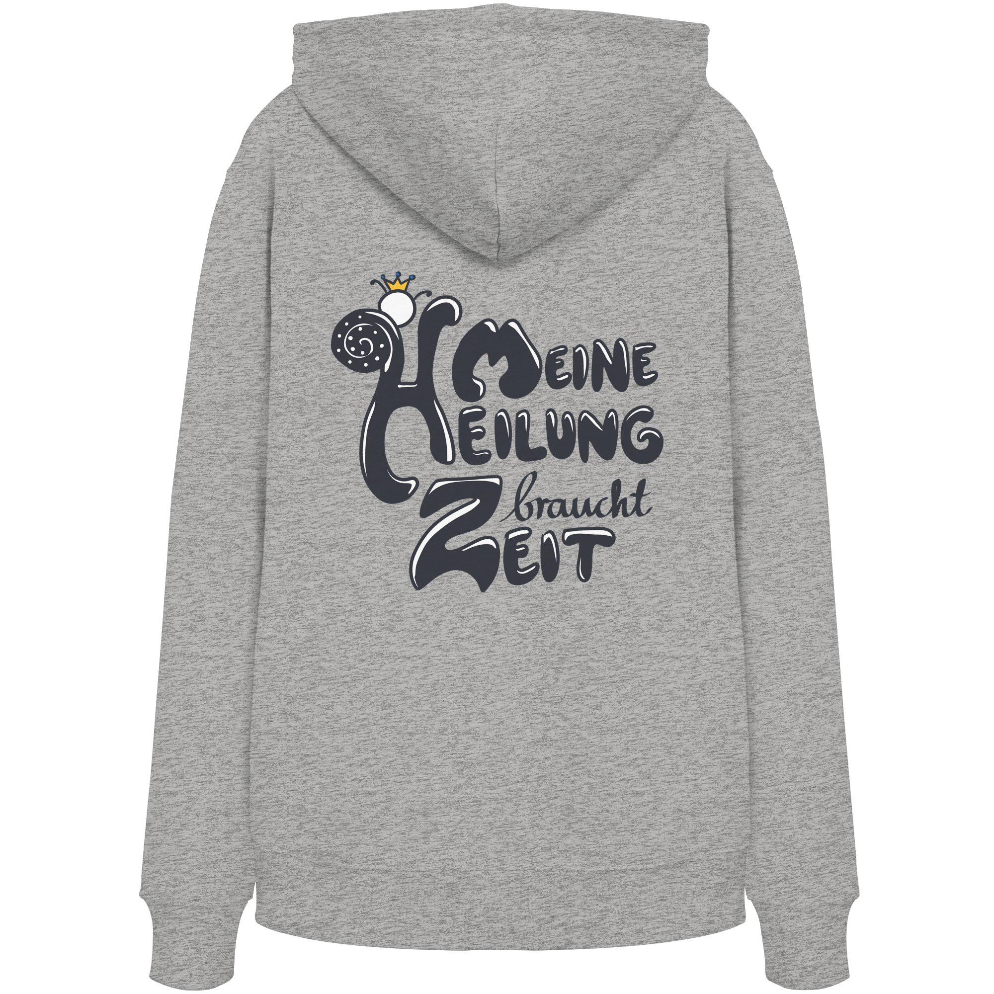 Meine Heilung braucht Zeit "Schwarze Edition" Backprint - Organic Hoodie