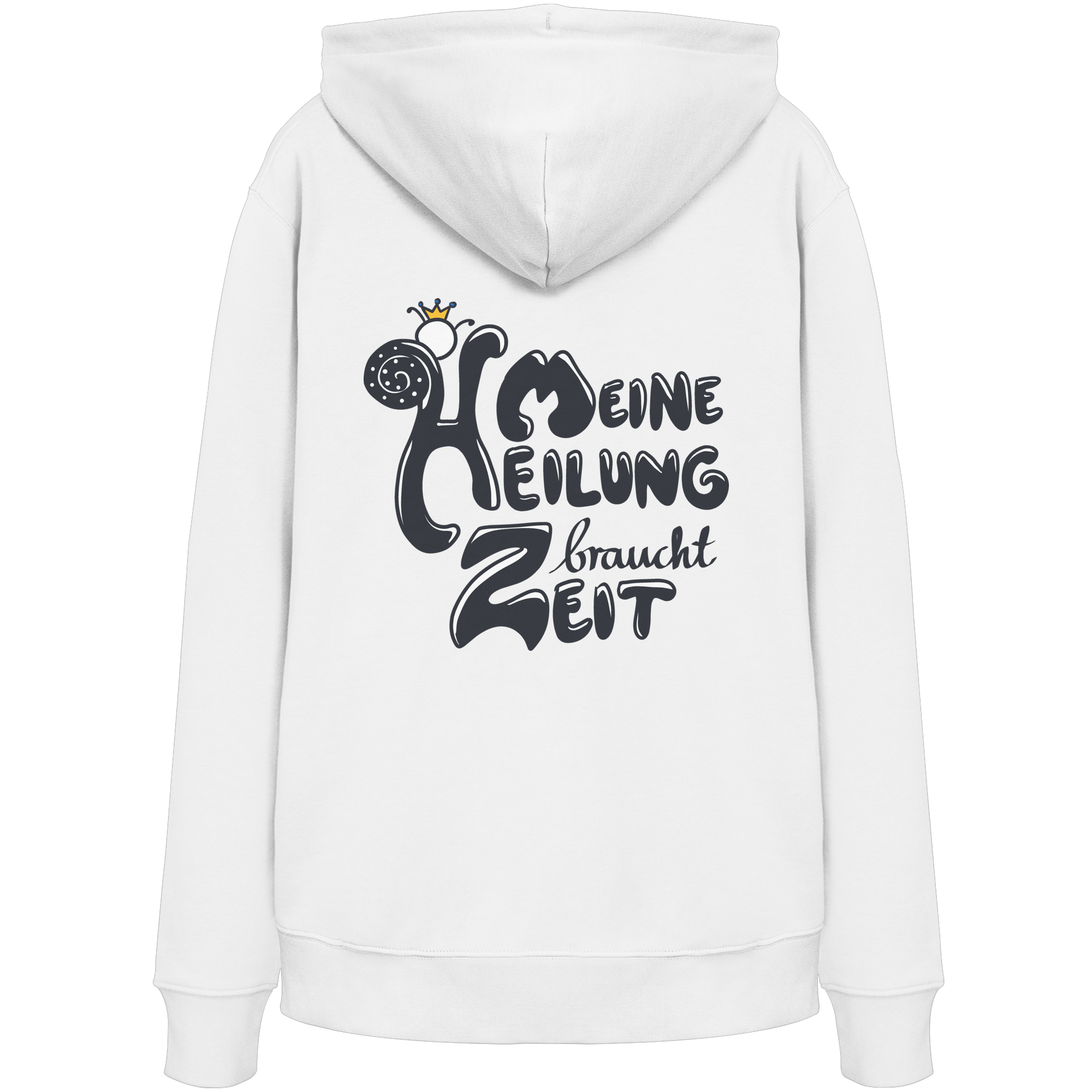 Meine Heilung braucht Zeit "Schwarze Edition" Backprint - Organic Hoodie