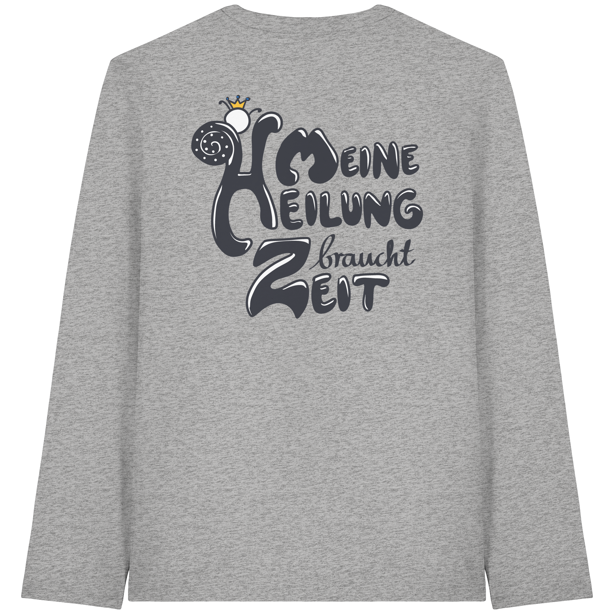 Meine Heilung braucht Zeit "Schwarze Edition" Backprint - Organic Longsleeve T-Shirt