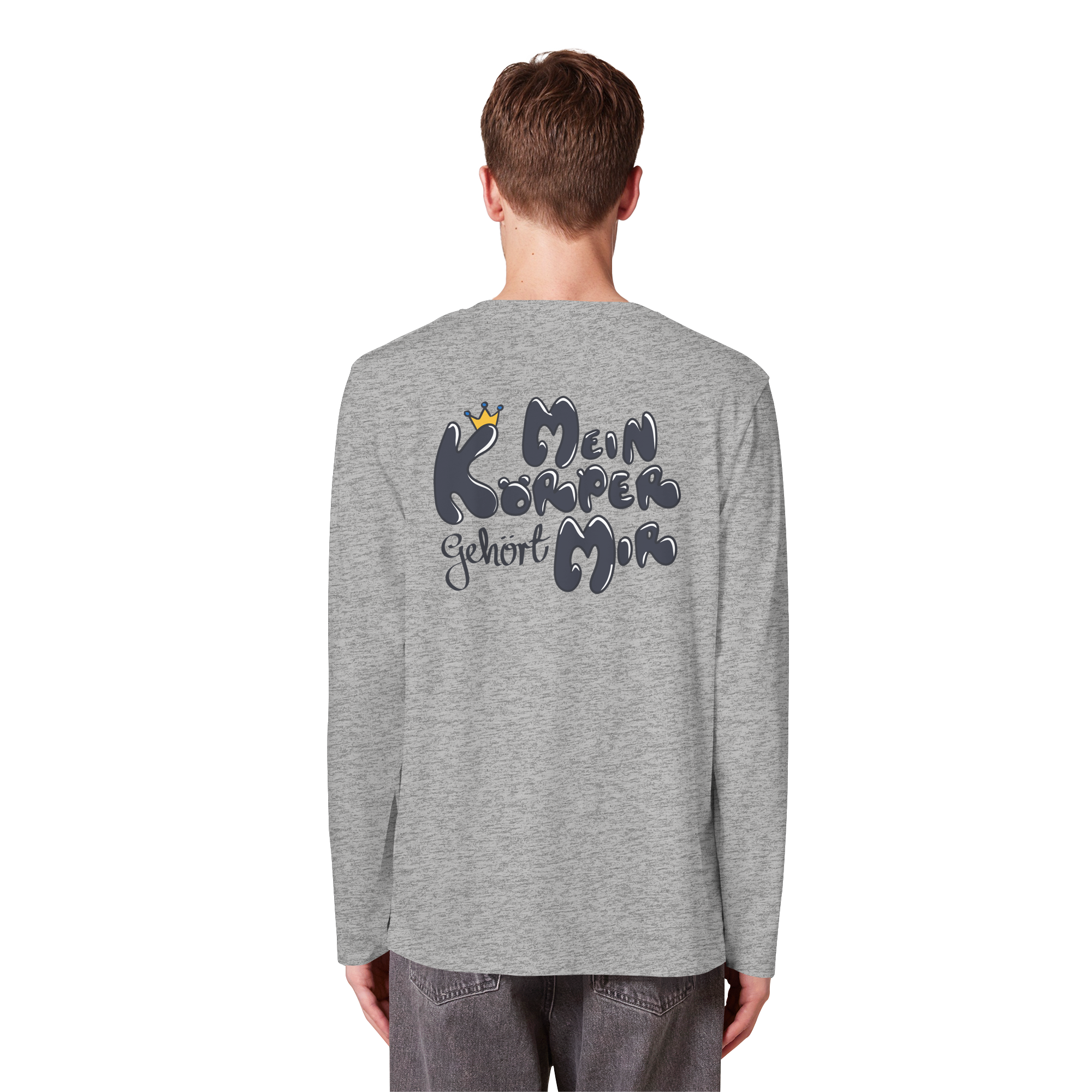 Mein Körper gehört mir "Schwarze Edition" Backprint - Organic Longsleeve T-Shirt
