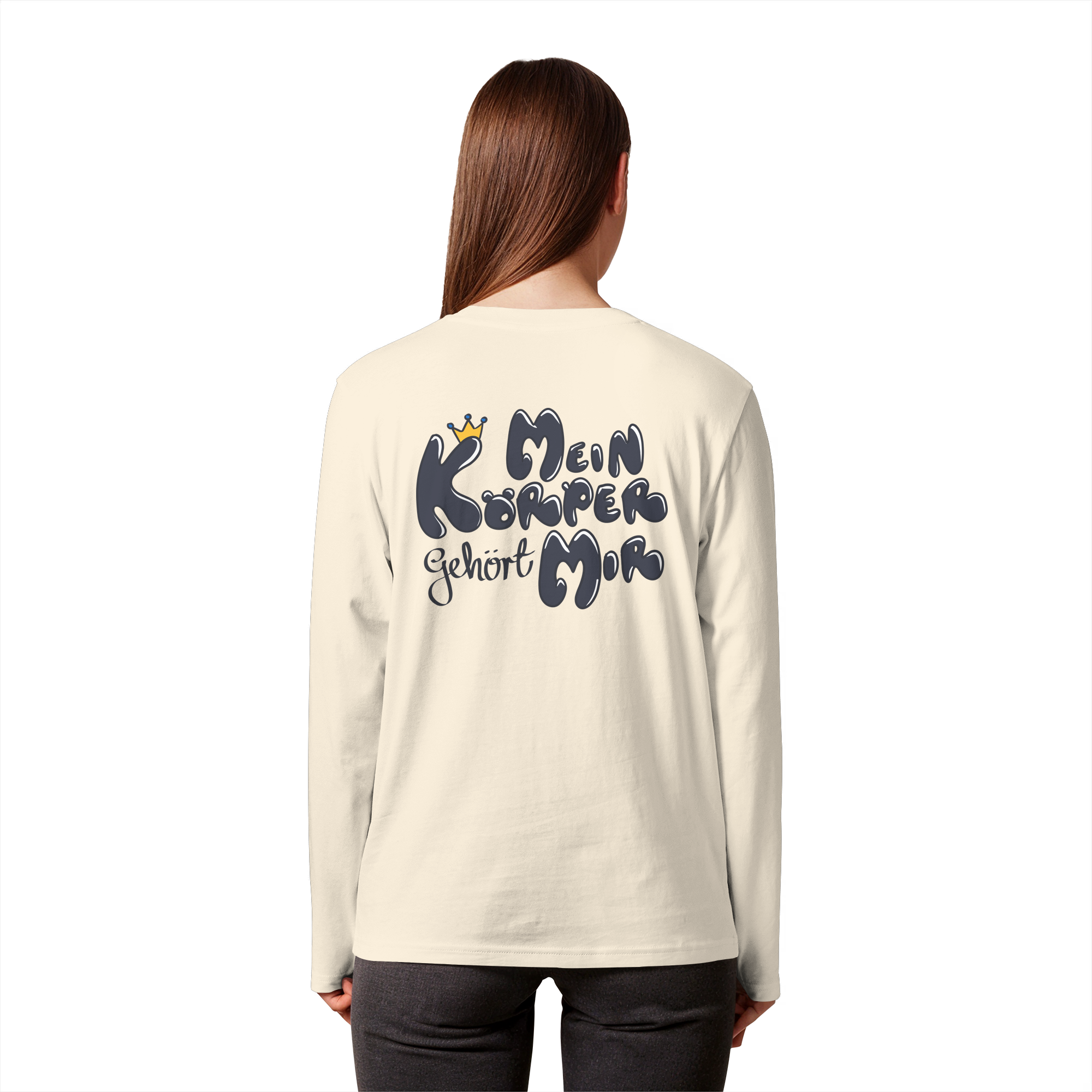 Mein Körper gehört mir "Schwarze Edition" Backprint - Organic Longsleeve T-Shirt