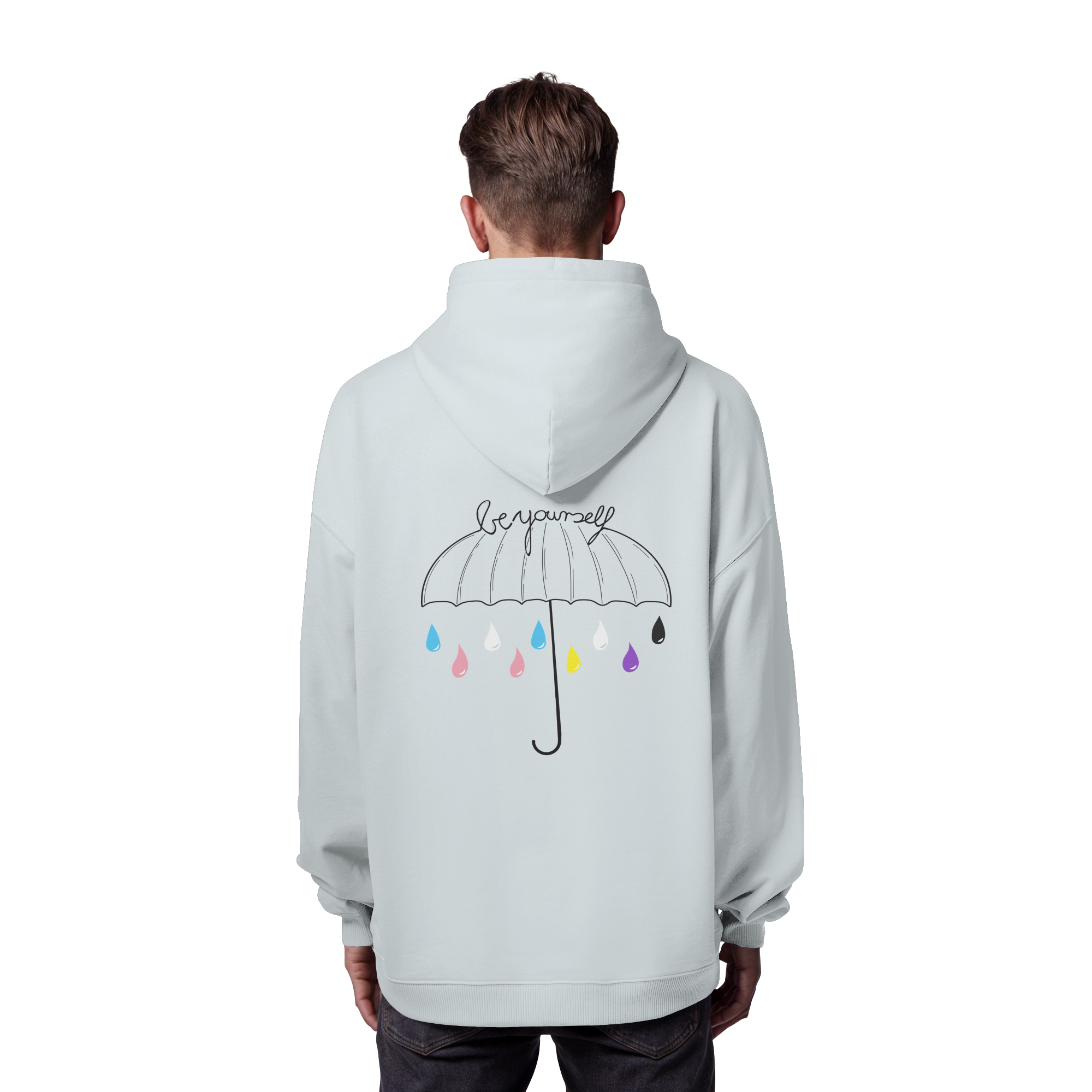 Trans Umbrella Backprint - Organic Oversize Hoodie
