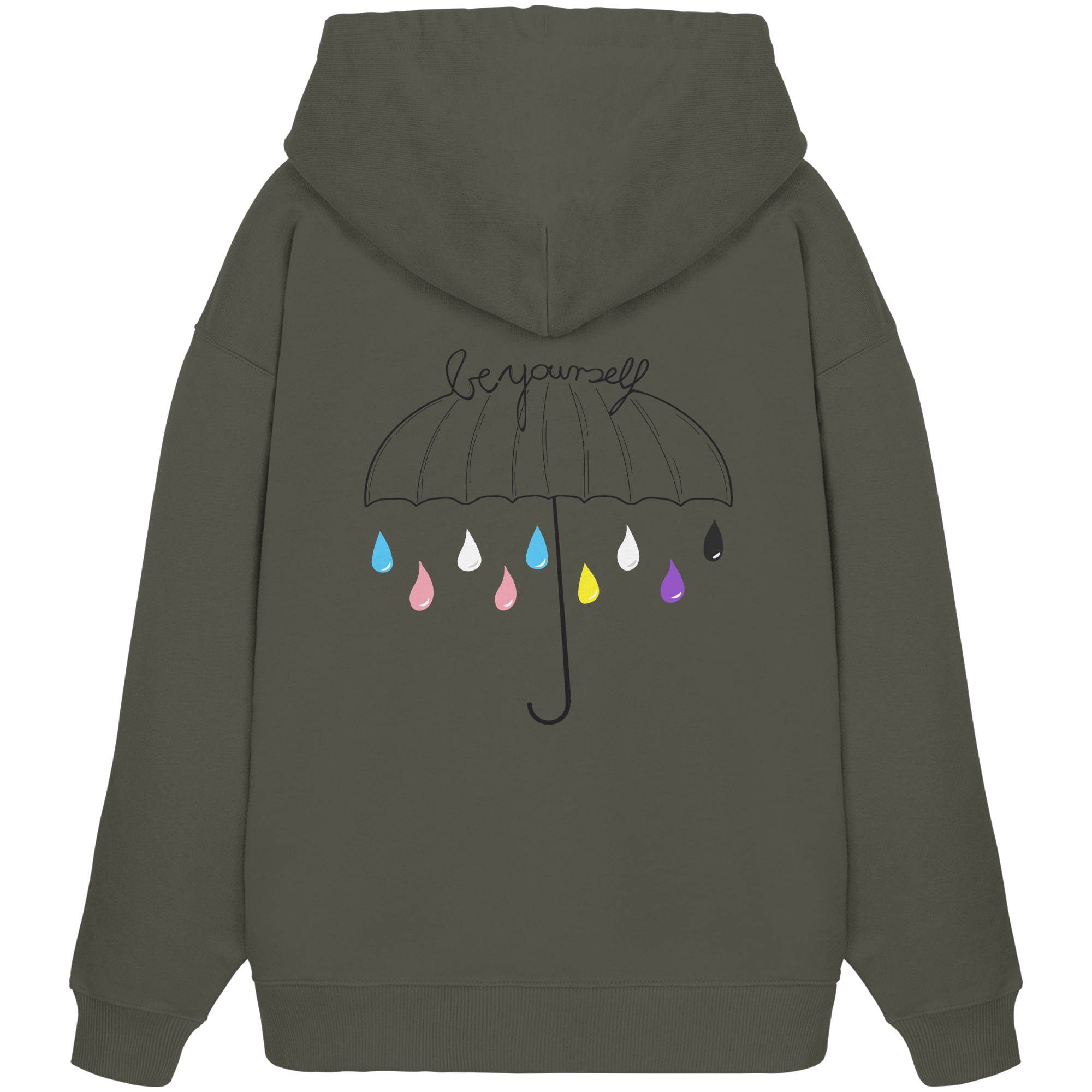 Trans Umbrella Backprint - Organic Oversize Hoodie