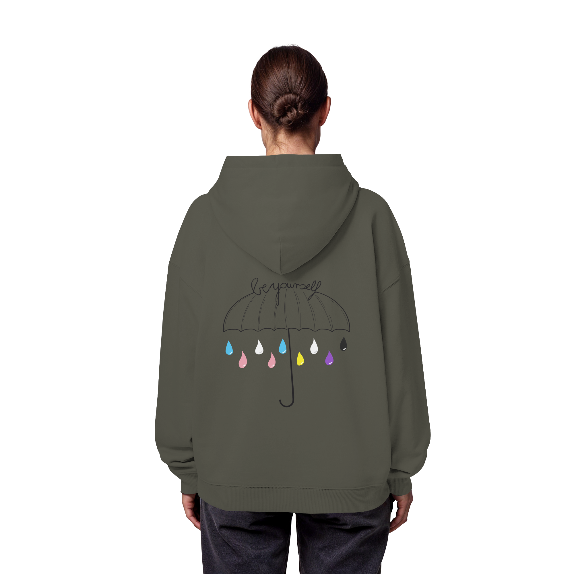 Trans Umbrella Backprint - Organic Oversize Hoodie