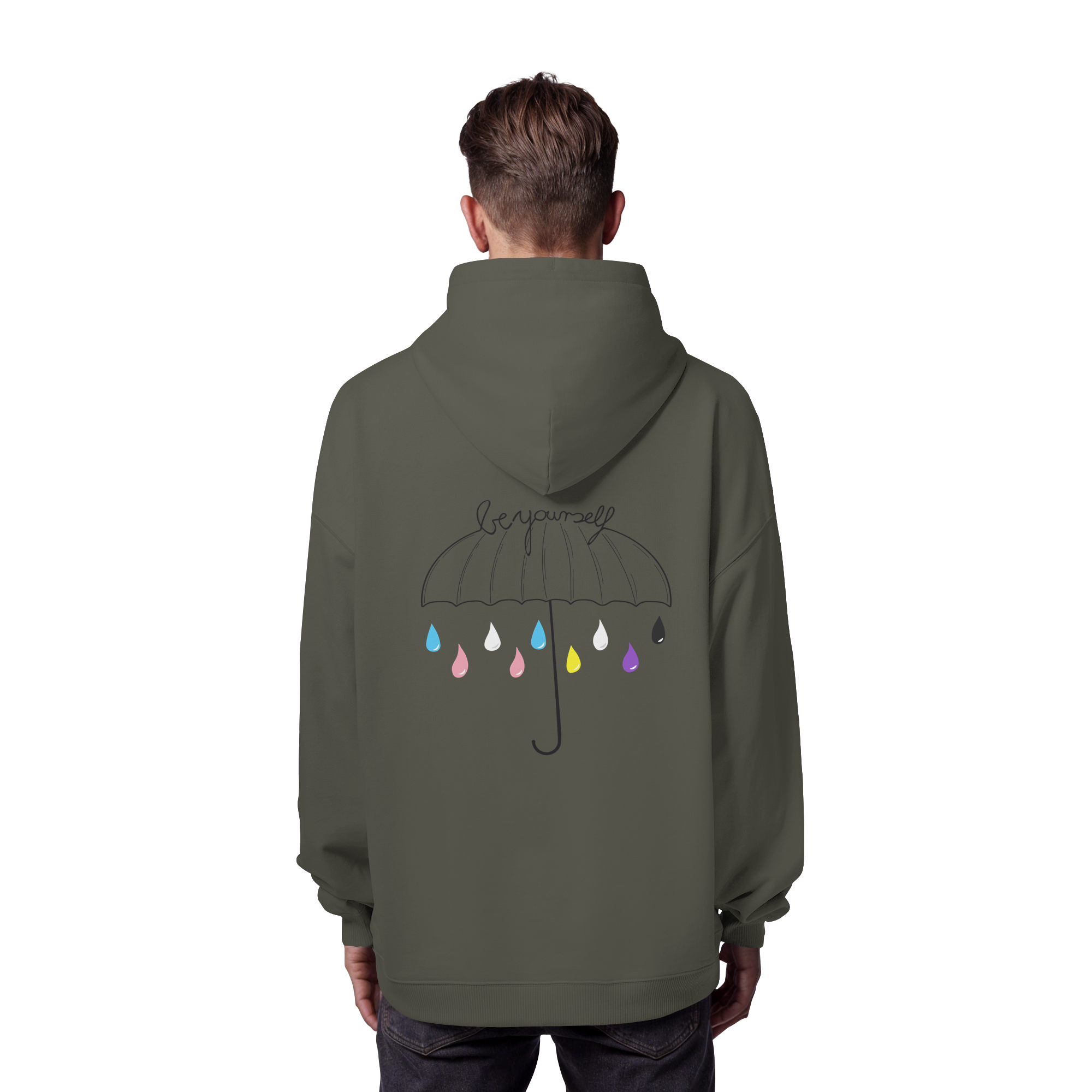 Trans Umbrella Backprint - Organic Oversize Hoodie