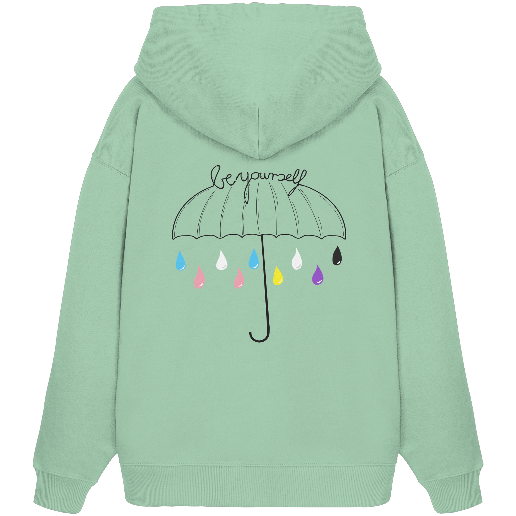 Trans Umbrella Backprint - Organic Oversize Hoodie