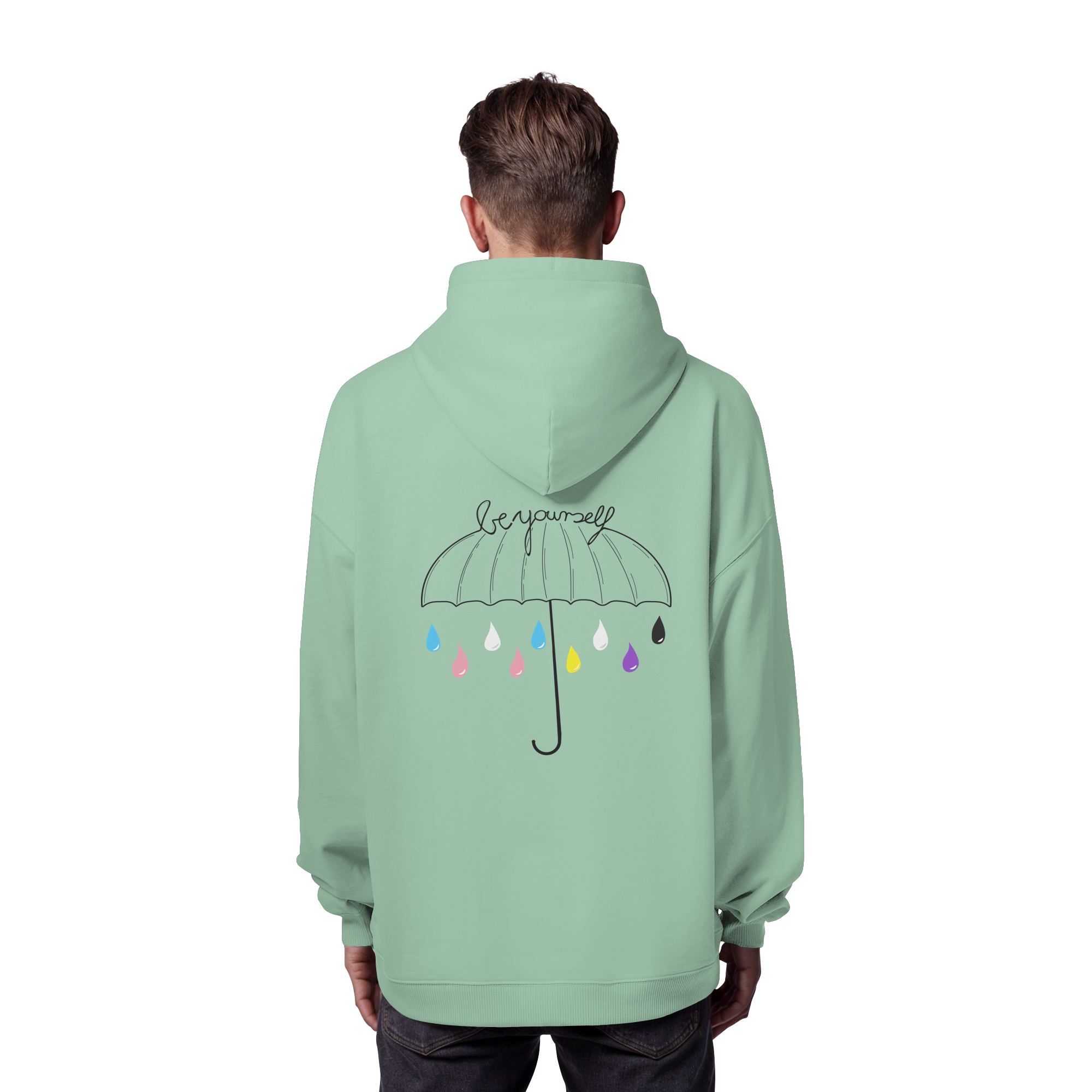 Trans Umbrella Backprint - Organic Oversize Hoodie