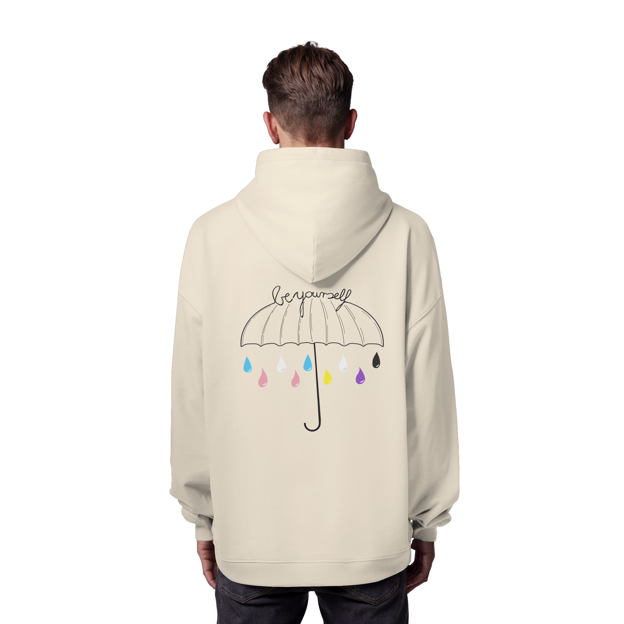 Trans Umbrella Backprint - Organic Oversize Hoodie