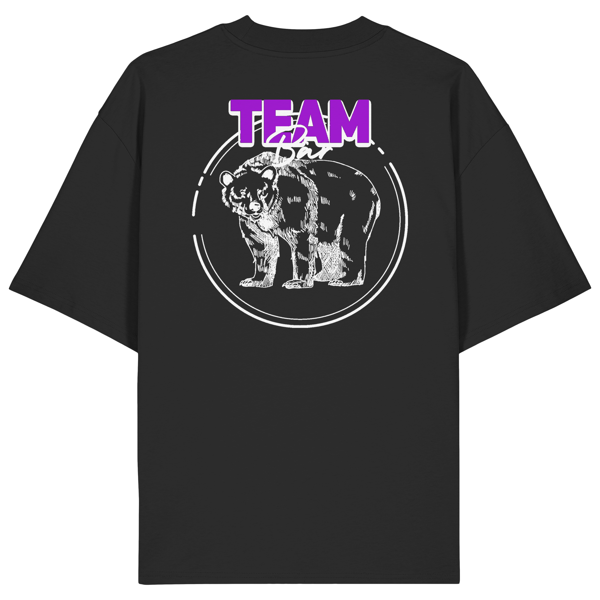 Team Bär Backprint (weiß) - Organic Oversize Shirt