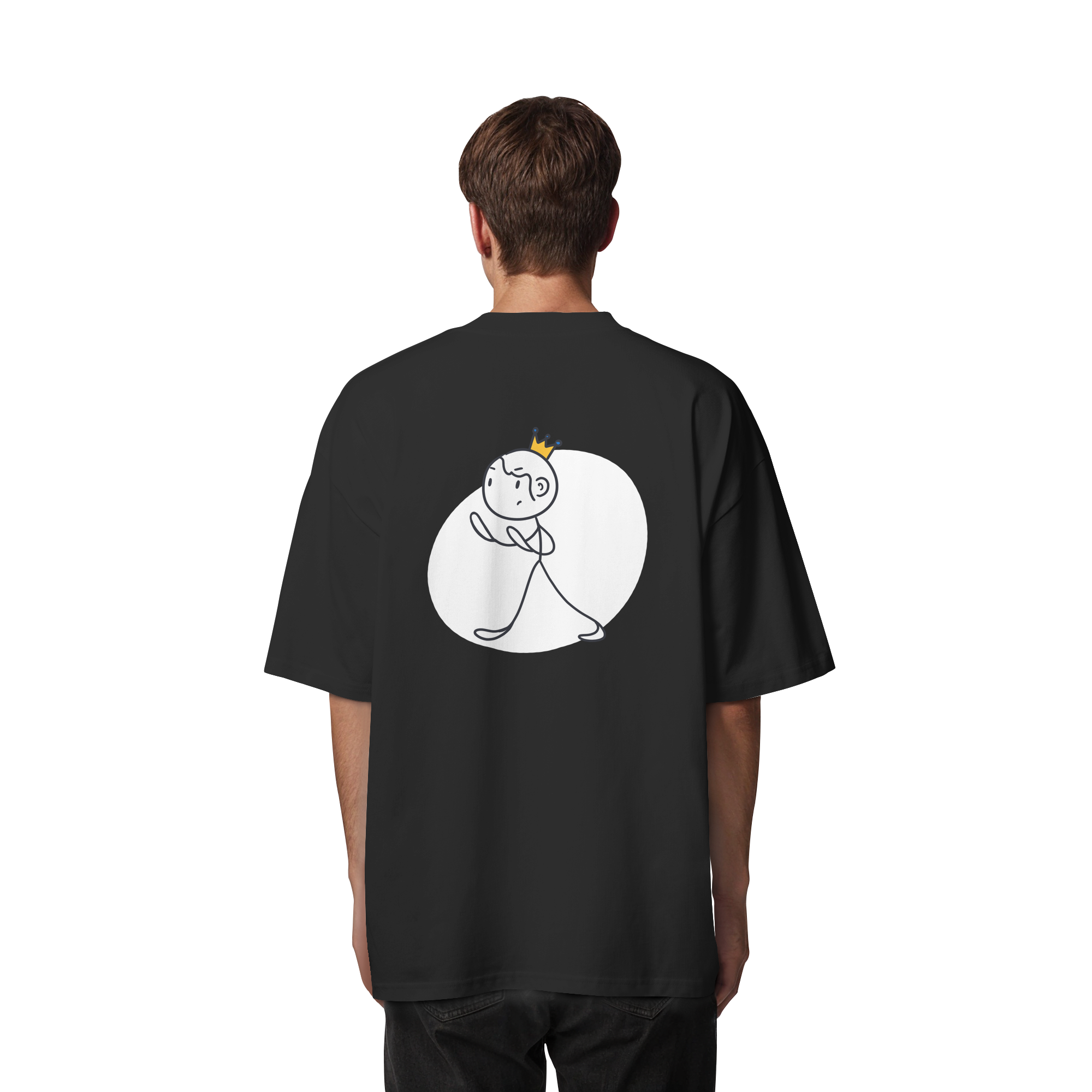 Survivor Queens Logo "Schriftzug Edition" mit Seelenmännchen "Selbstverteidigung Edition" Backprint (dunkel) - Organic Oversize Shirt