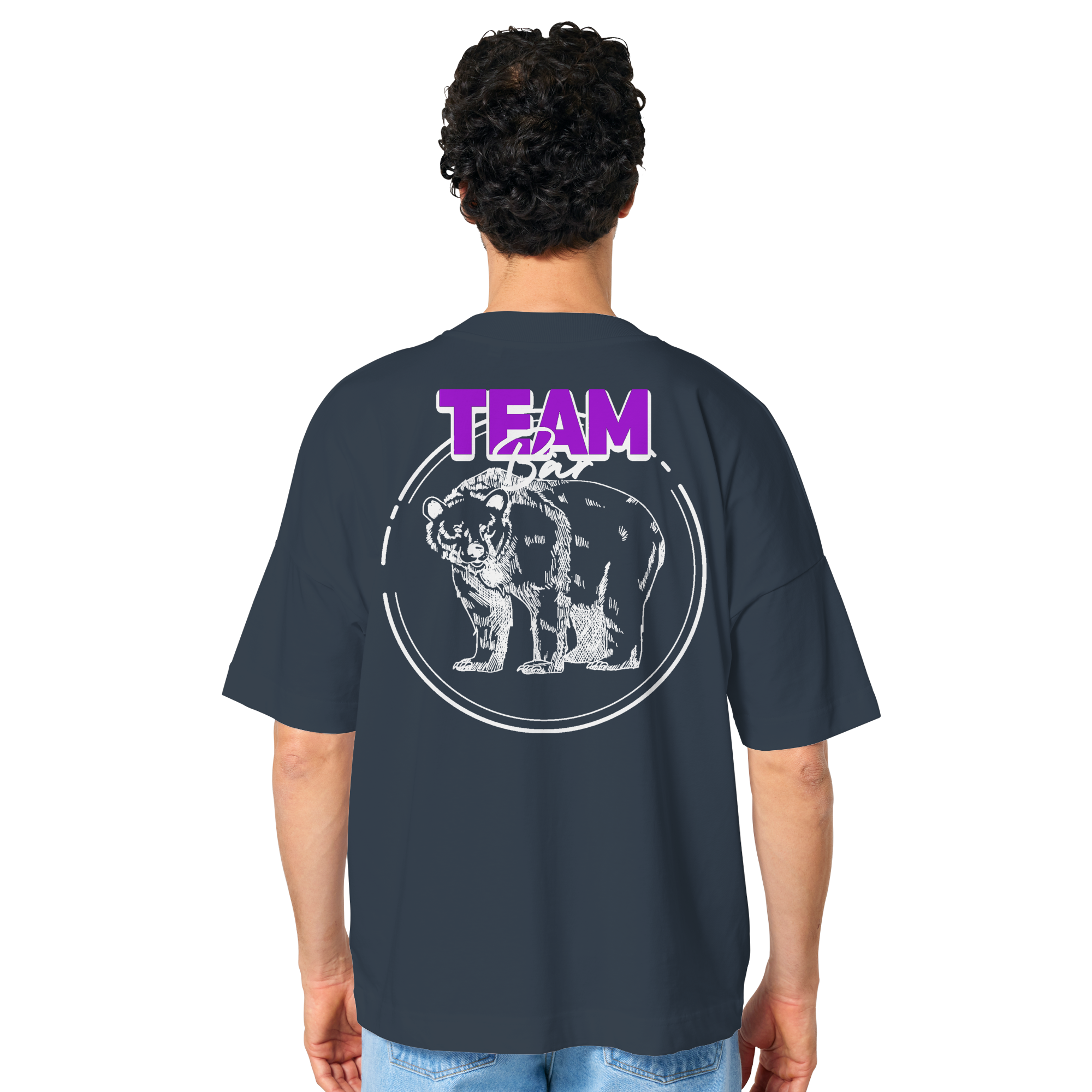 Team Bär Backprint (weiß) Oversize Shirt