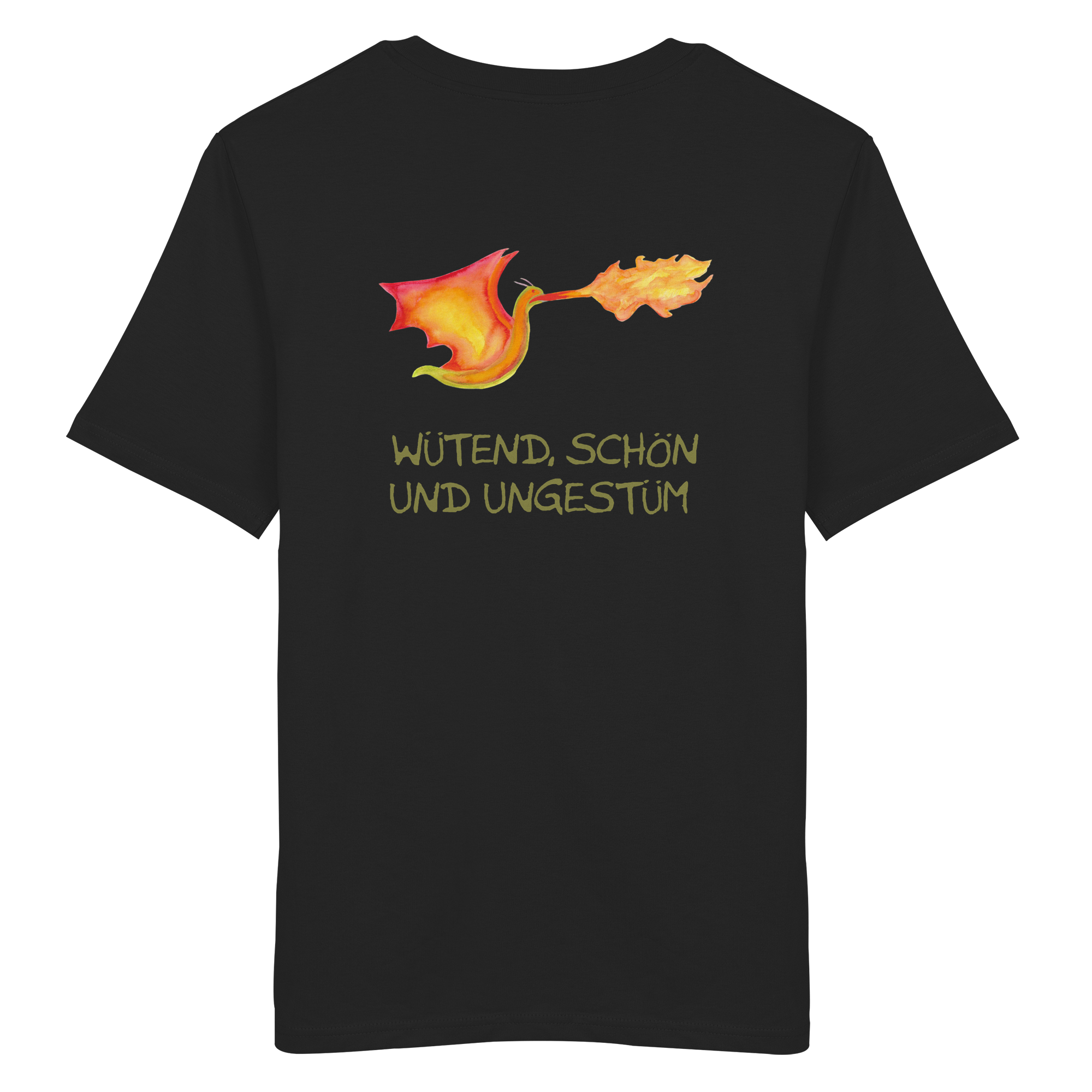 Wütend, schön und ungestüm "Jona Flammen Edition" Backprint - Organic Shirt