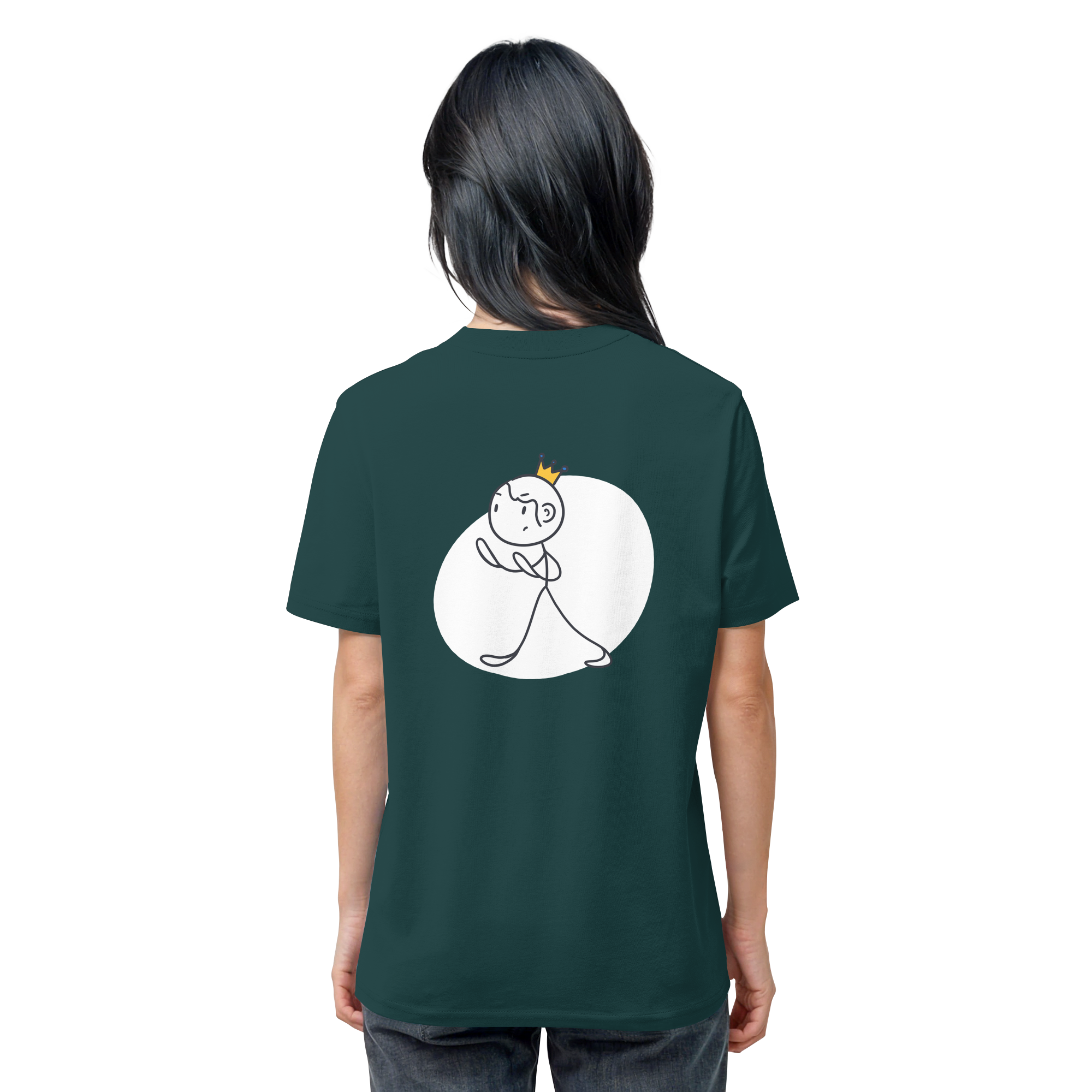 Survivor Queens Logo "Schriftzug Edition" mit Seelenmännchen "Selbstverteidigung Edition" Backprint (dunkel) - Organic Shirt