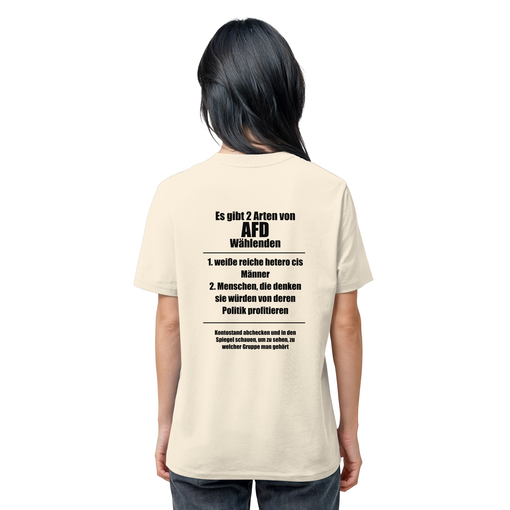 Es gibt 2 Arten von AfD Wählenden Backprint (hell) - Organic Shirt