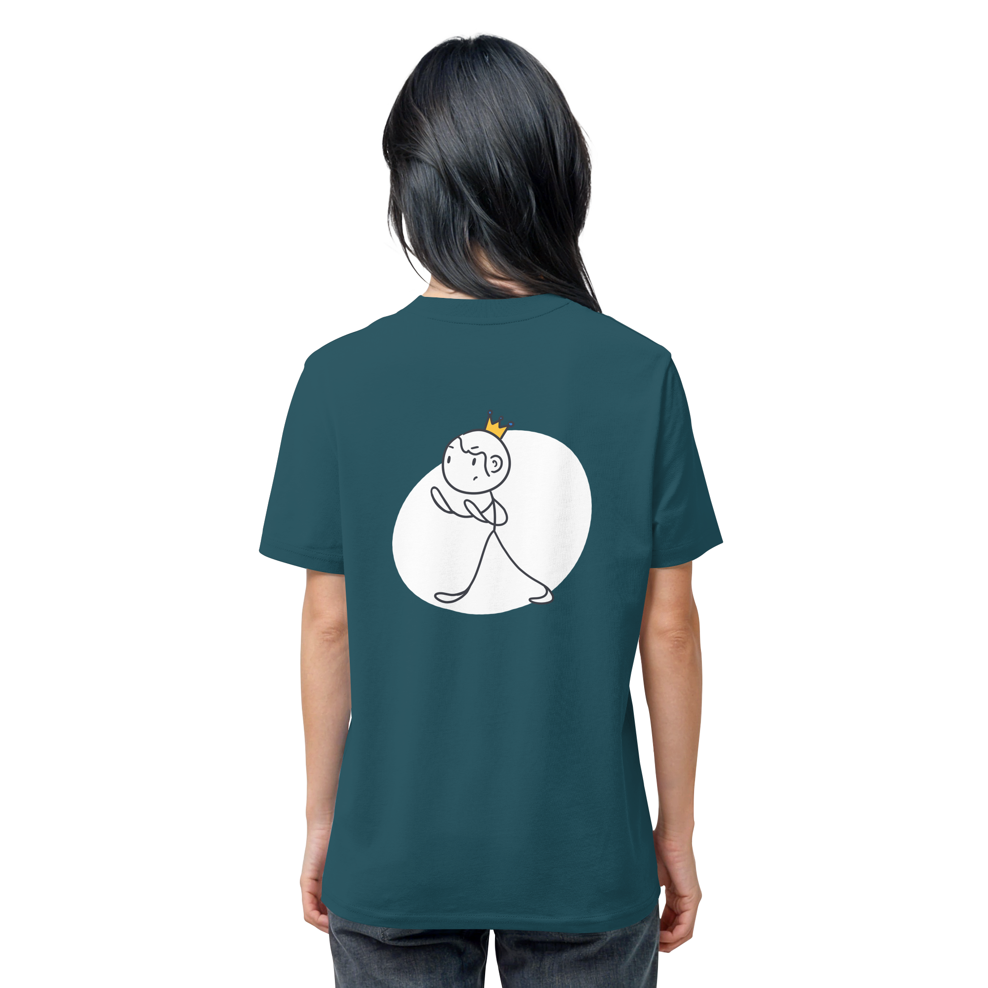 Survivor Queens Logo "Schriftzug Edition" mit Seelenmännchen "Selbstverteidigung Edition" Backprint (dunkel) - Organic Shirt