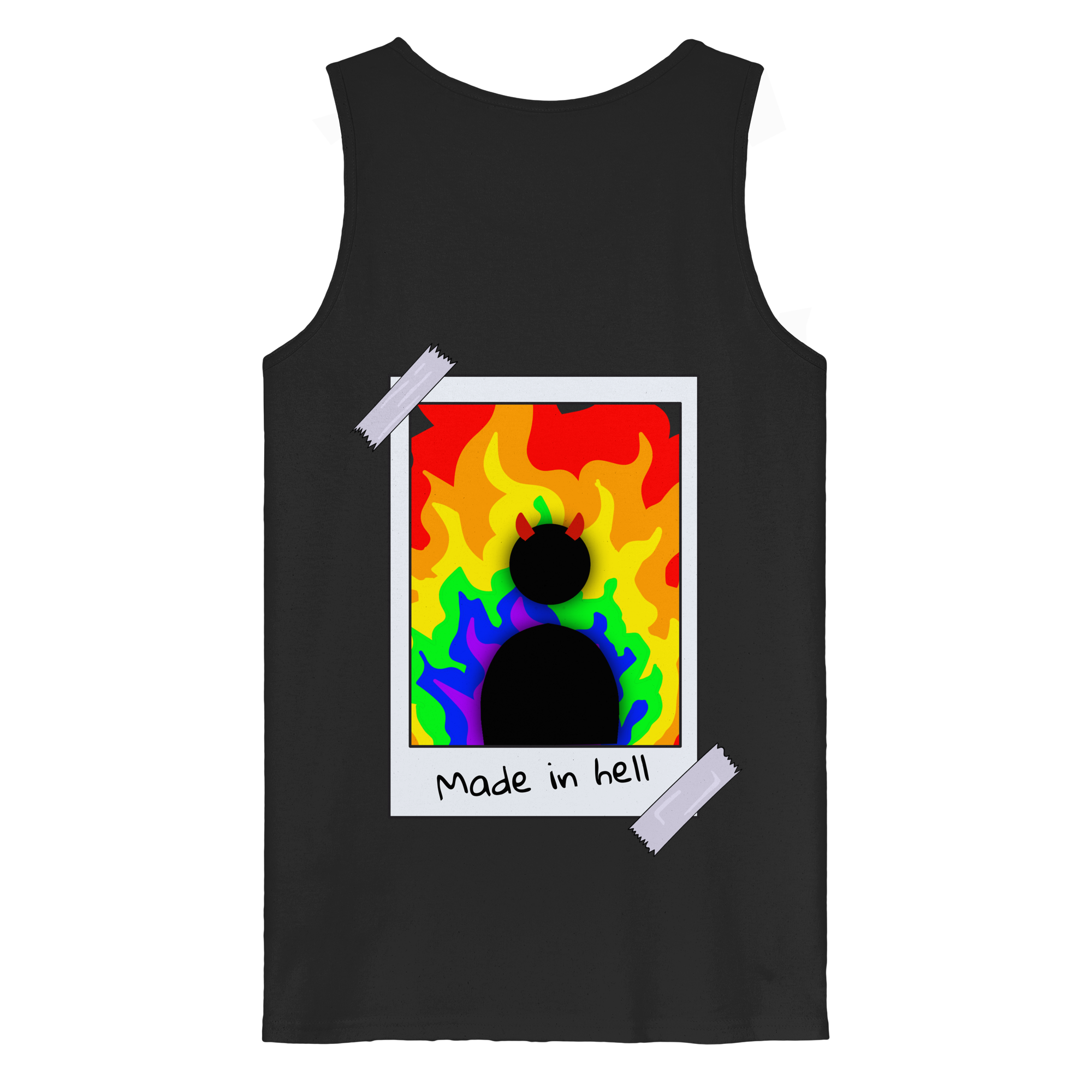 made in hell "Regenbogen Flammen Edition" Backprint - Organic Tank Top