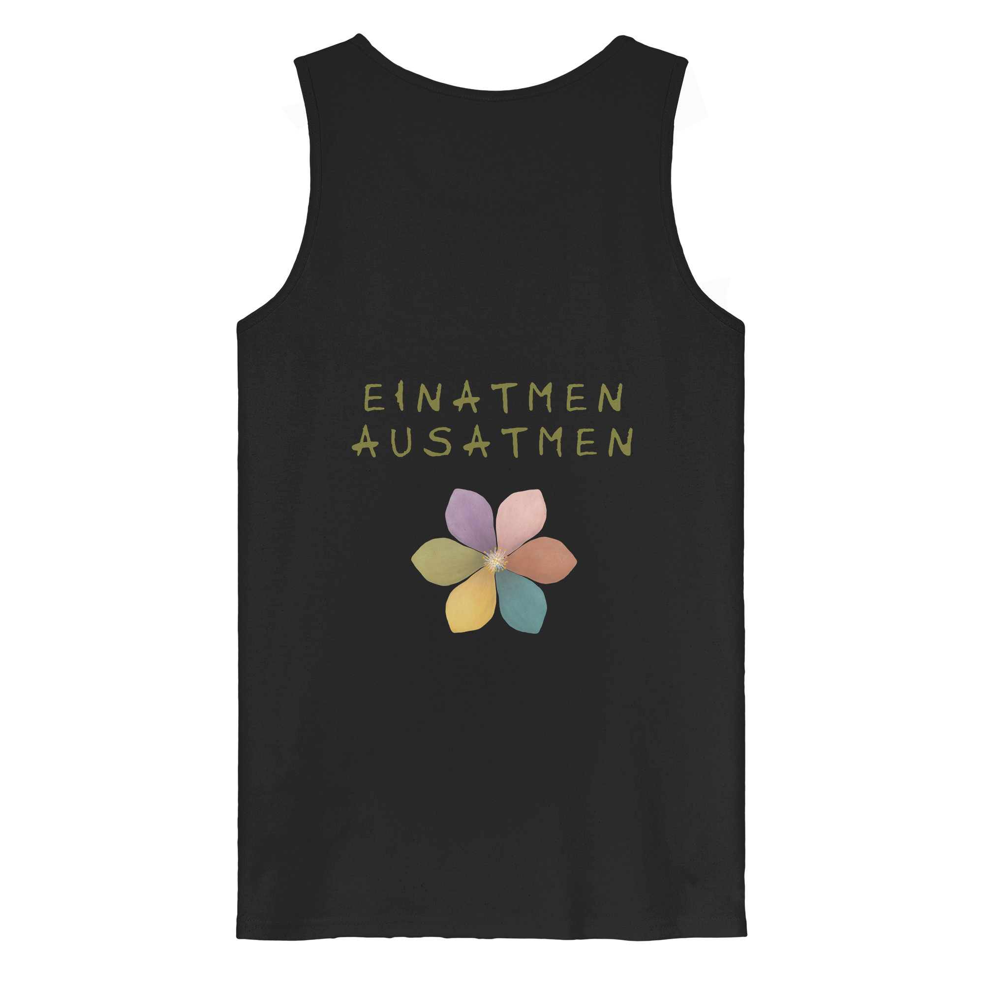 Einatmen Ausatmen "Achtsamkeitsblüte Edition" Backprint - Organic Tank Top