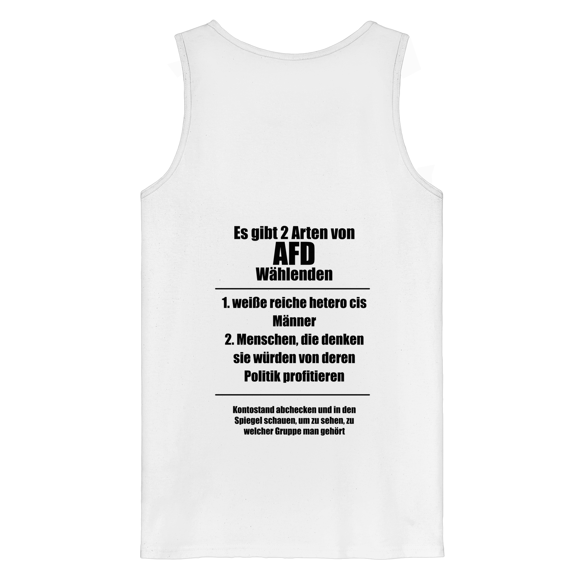 Es gibt 2 Arten von AfD Wählenden Backprint (hell) - Organic Tank Top