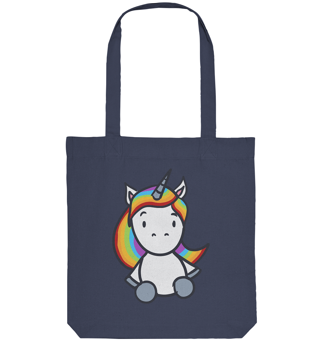 Schwarz Weiß wird Regenbogen Farben Backprint (dunkel) - Organic Tote-Bag