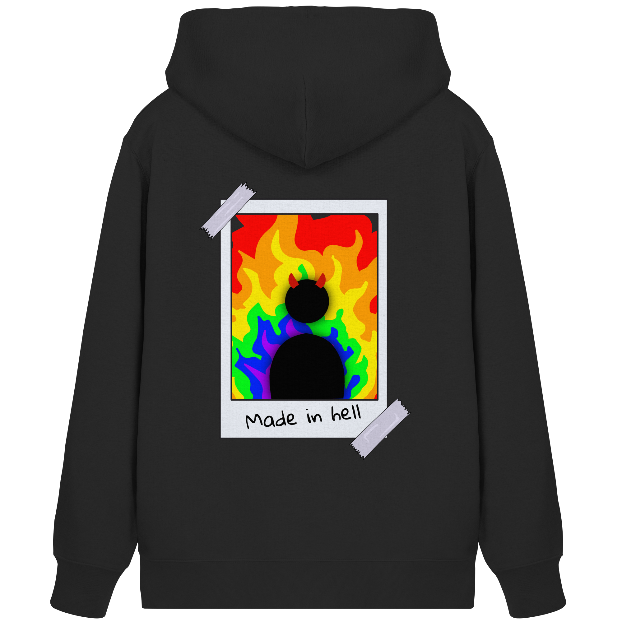 made in hell "Regenbogen Flammen Edition" Backprint - Organic Zipper