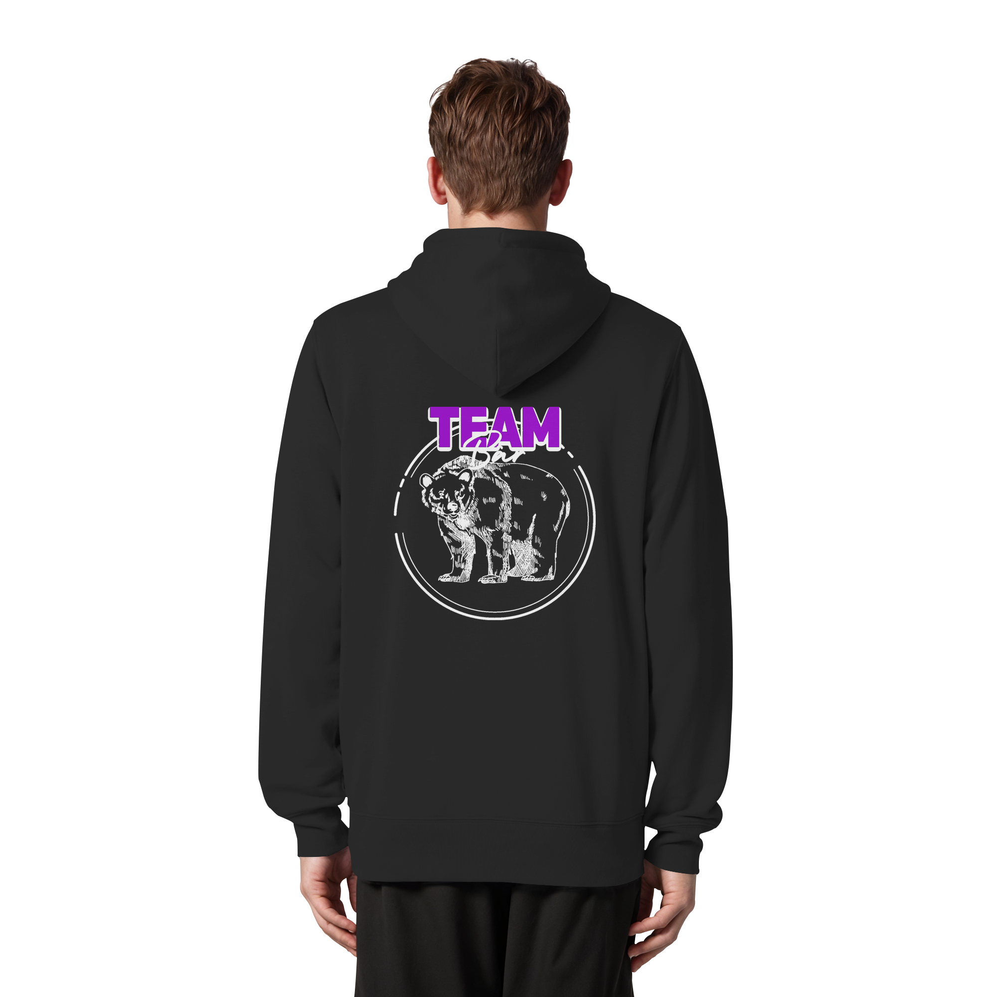 Team Bär Backprint (weiß) - Organic Zipper