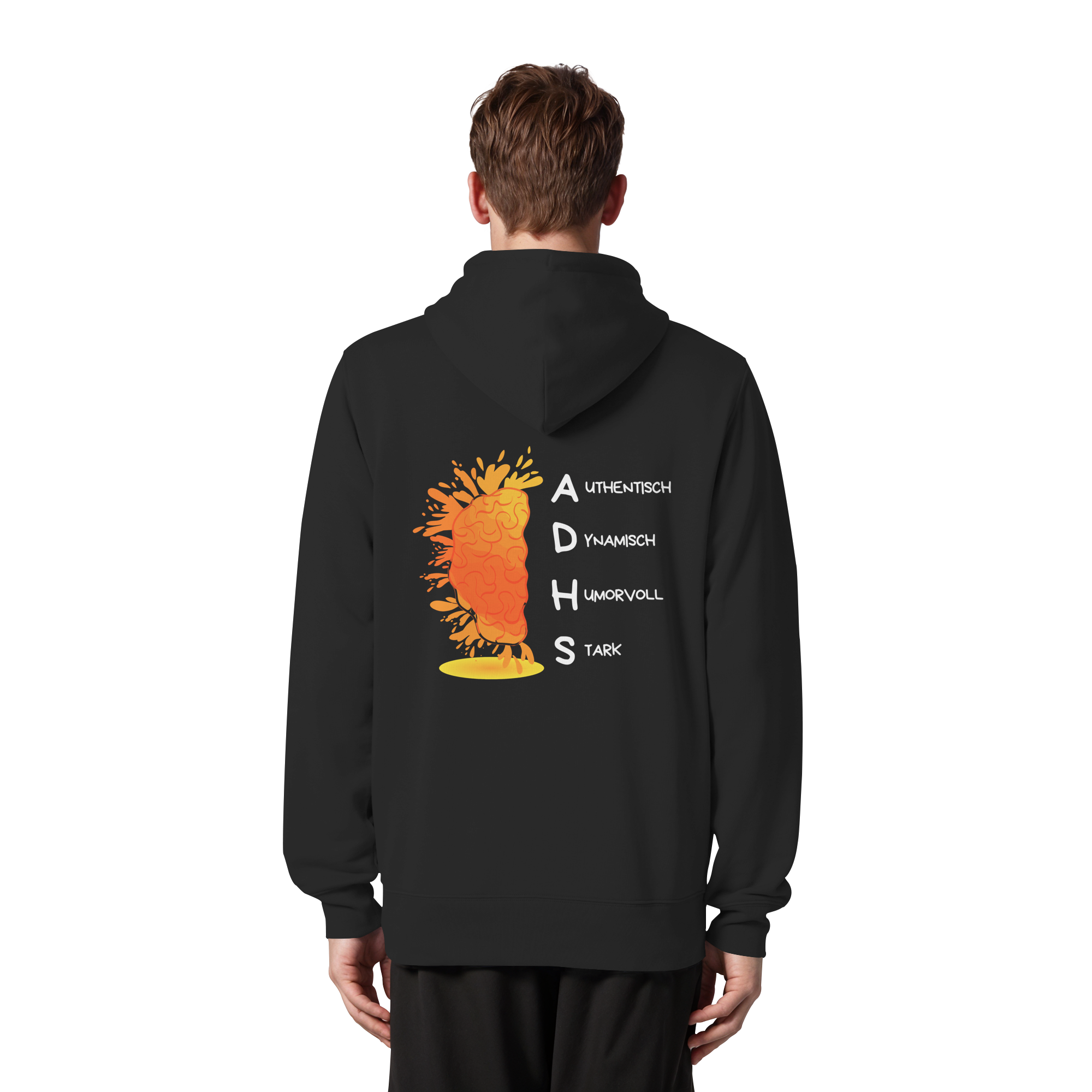 ADHS Authentisch Dynamisch Humorvoll Stark Backprint - Organic Zipper